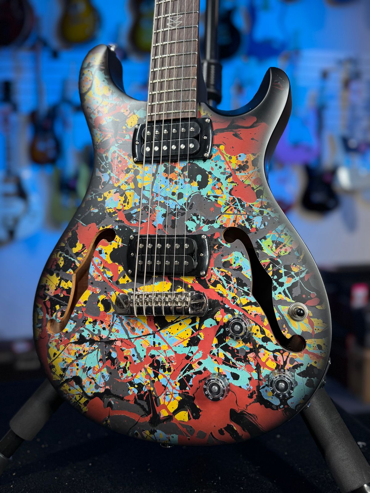 PRS SE Ed Sheeran Hollowbody I Piezo Baritone, Cosmic Splash, Gig Bag, Free PLEK! 753