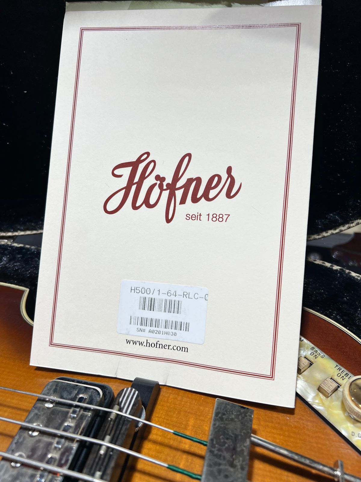 Hofner H500/1-64-0 2025 - Sunburst, Relic, With Hofner Case, 500/1 Vintage, 030