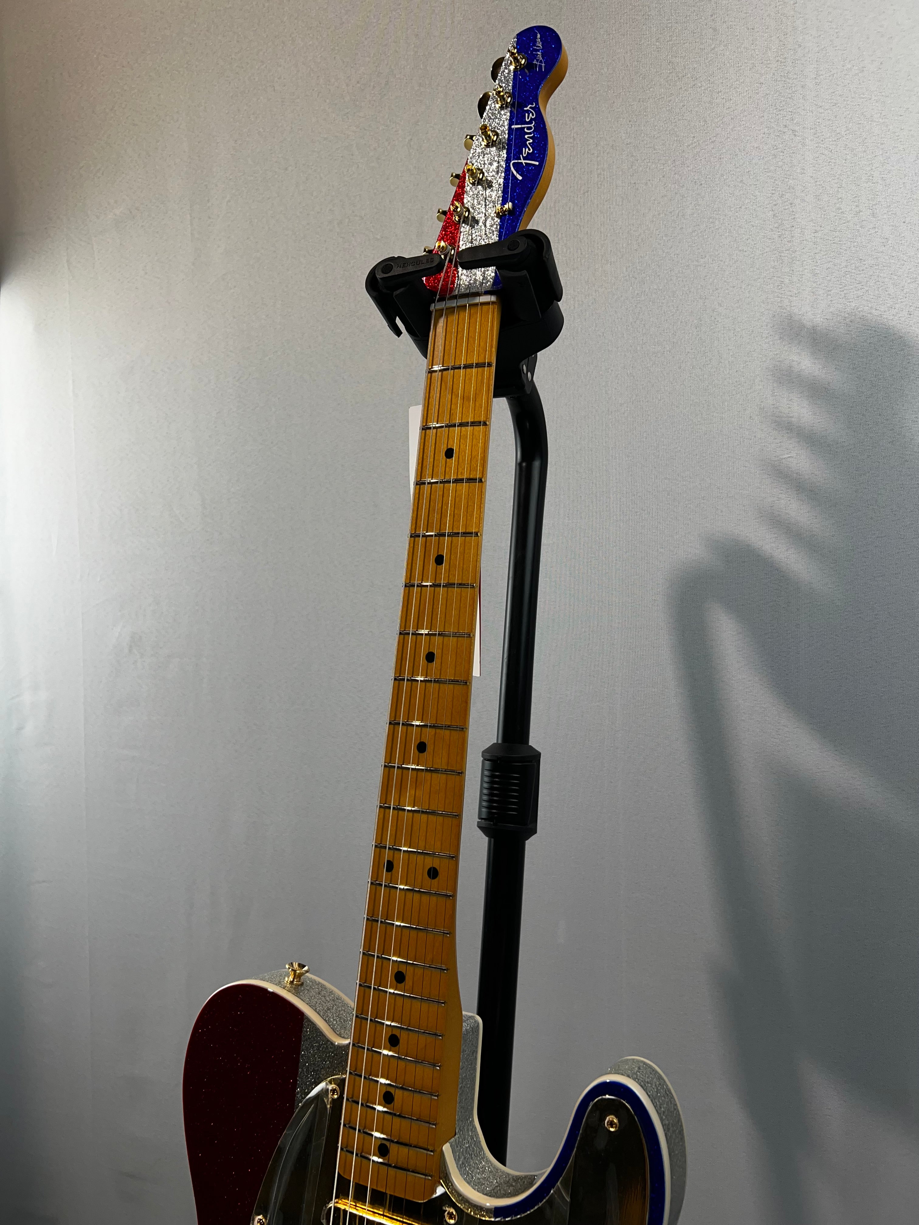 Limited-edition Buck Owens Telecaster Electric Guitar - Red, Silver, and Blue Sparkle #244 GET PLEK'D!