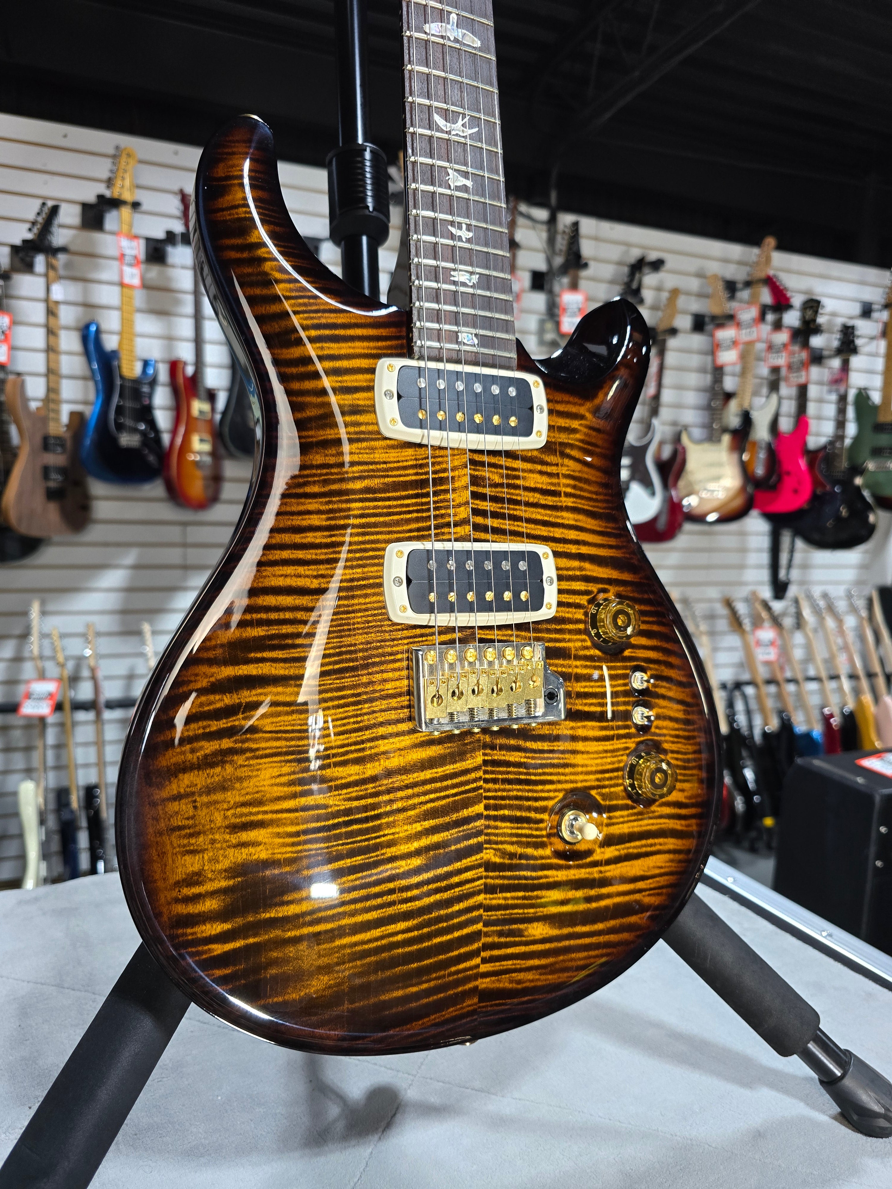 Custom 24-08 10-Top Electric Guitar - Black Gold Wrap Burst #771 GET PLEK'D!