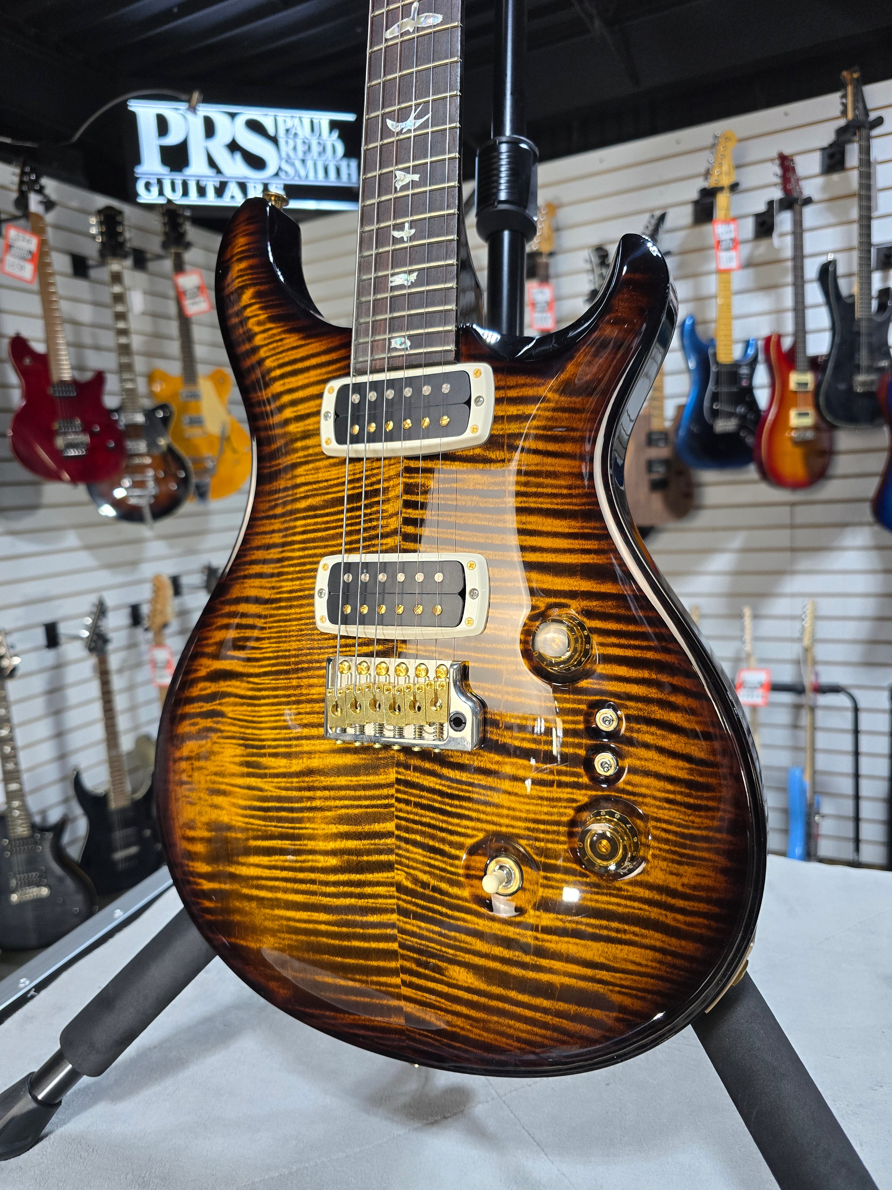 Custom 24-08 10-Top Electric Guitar - Black Gold Wrap Burst #771 GET PLEK'D!