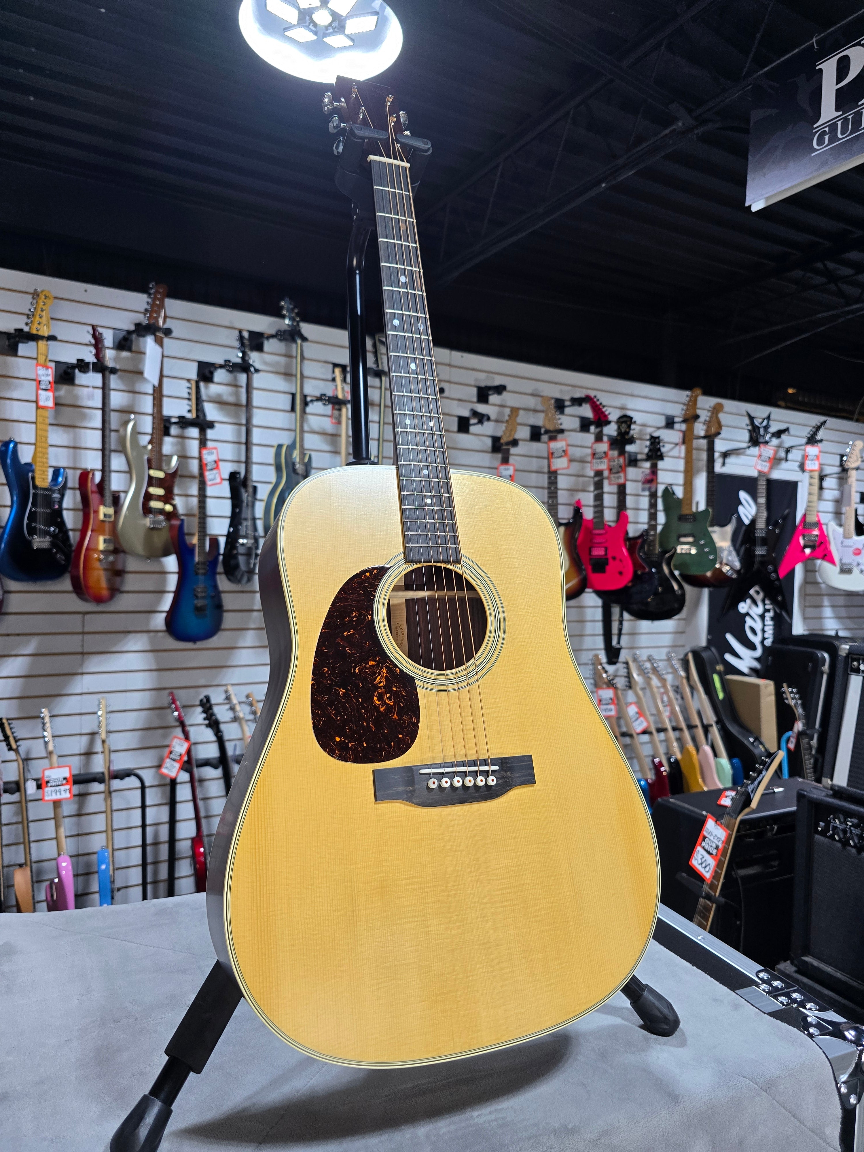 Martin D-28 Satin Standard Series Left Handed Acoustic Guitar - Satin Natural with Aging Toner (2025) w/OHSC & PLEK*D #407