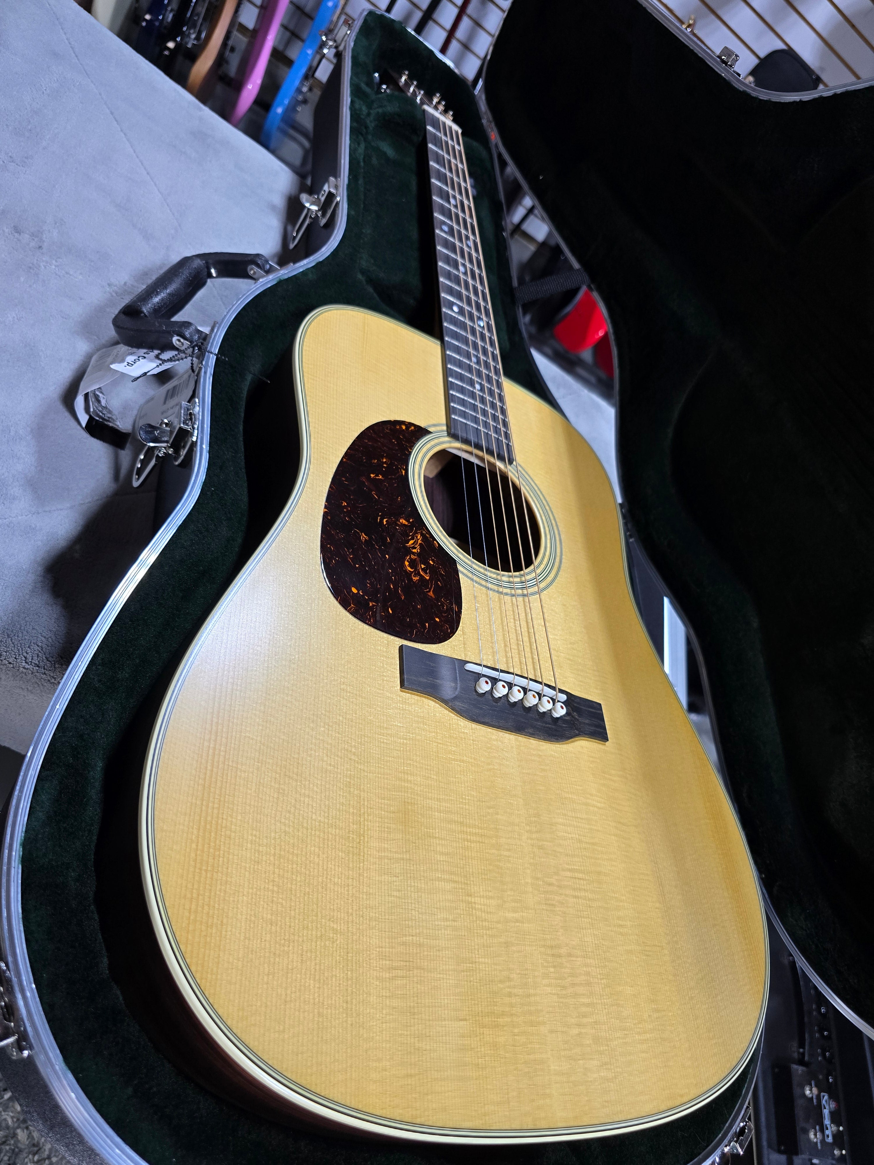 Martin D-28 Satin Standard Series Left Handed Acoustic Guitar - Satin Natural with Aging Toner (2025) w/OHSC & PLEK*D #407