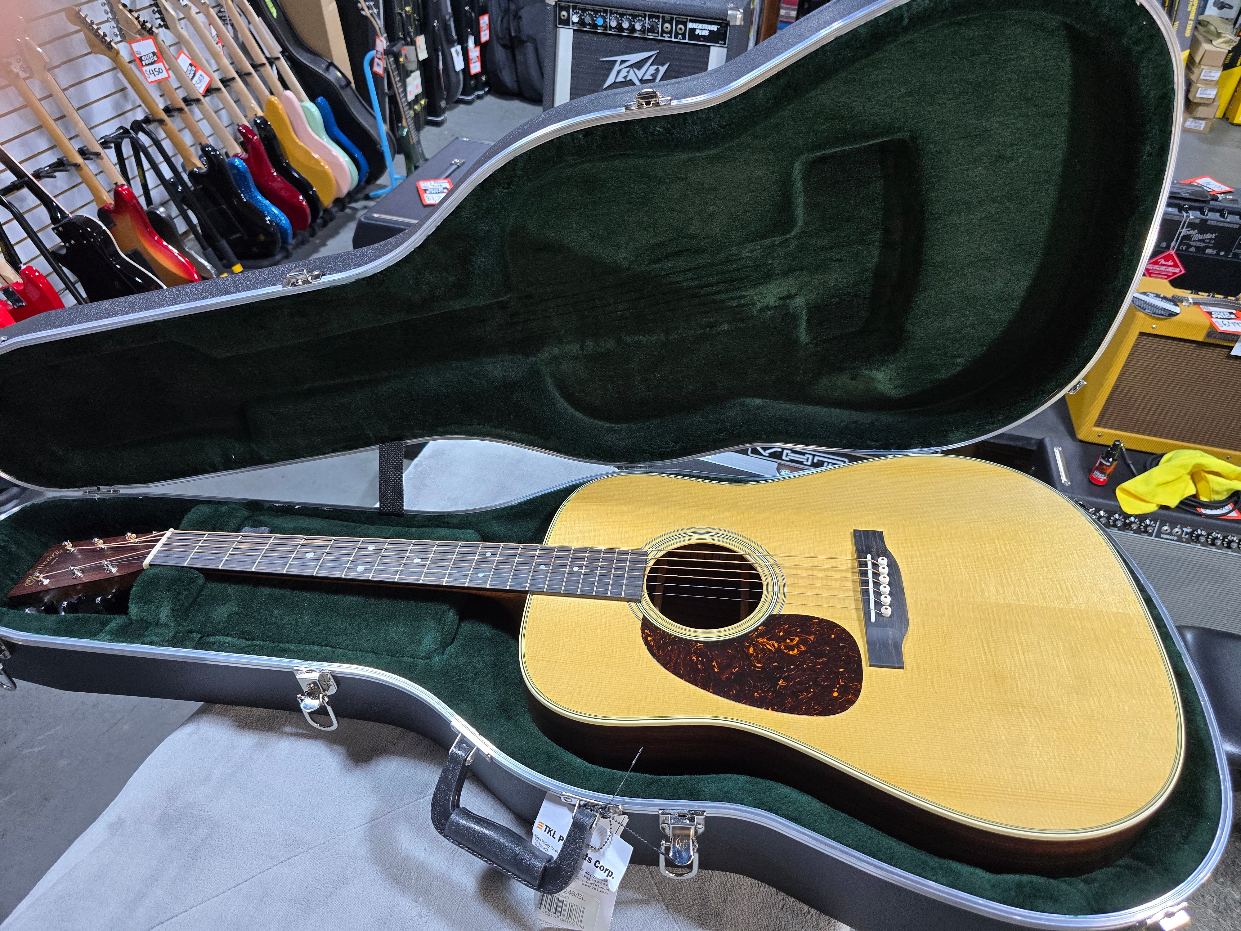 Martin D-28 Satin Standard Series Left Handed Acoustic Guitar - Satin Natural with Aging Toner (2025) w/OHSC & PLEK*D #407