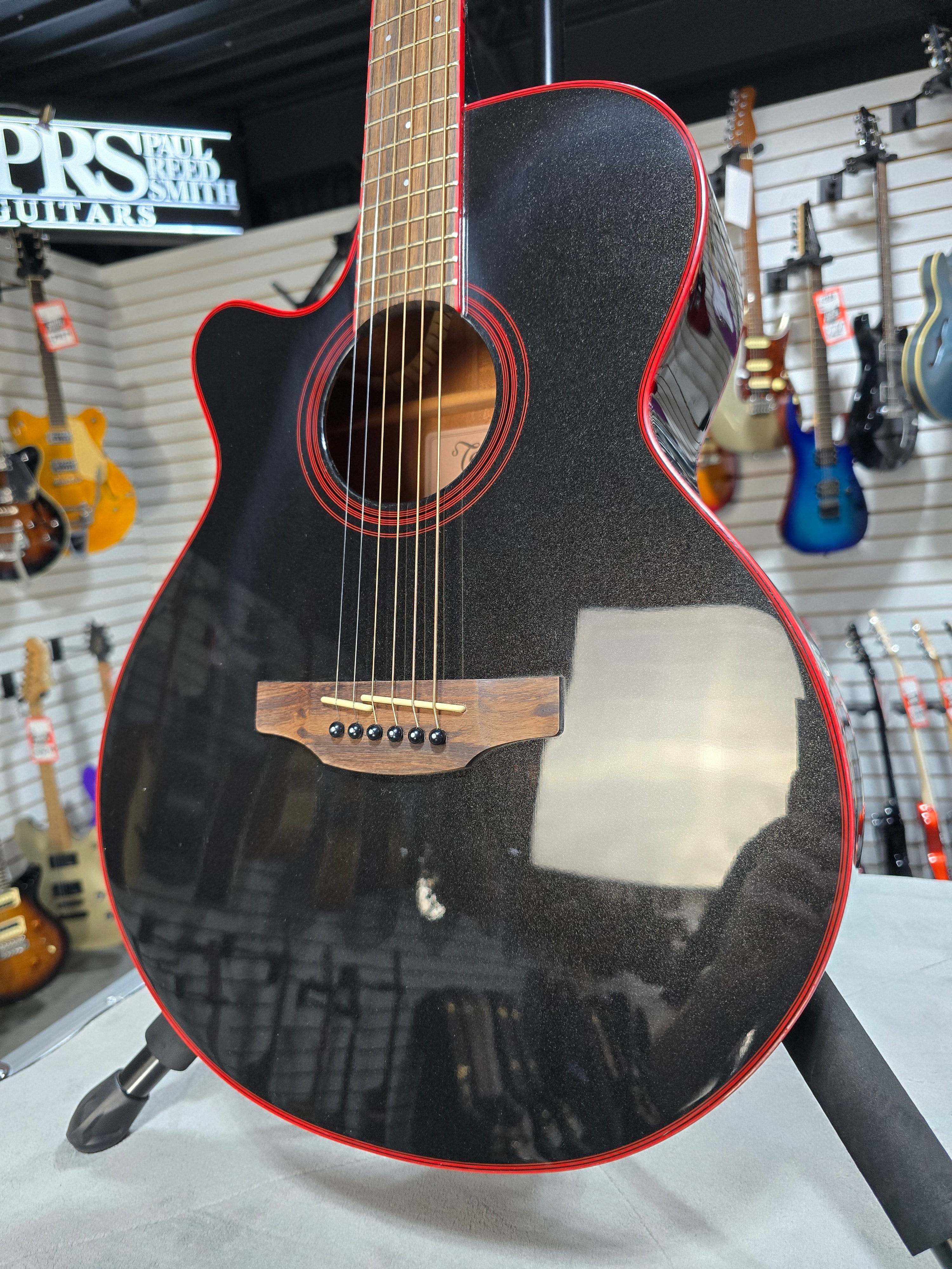 Takamine GF49CE FXC Left-handed Acoustic-electric guitar - Cosmic Black & PLEK*D #772