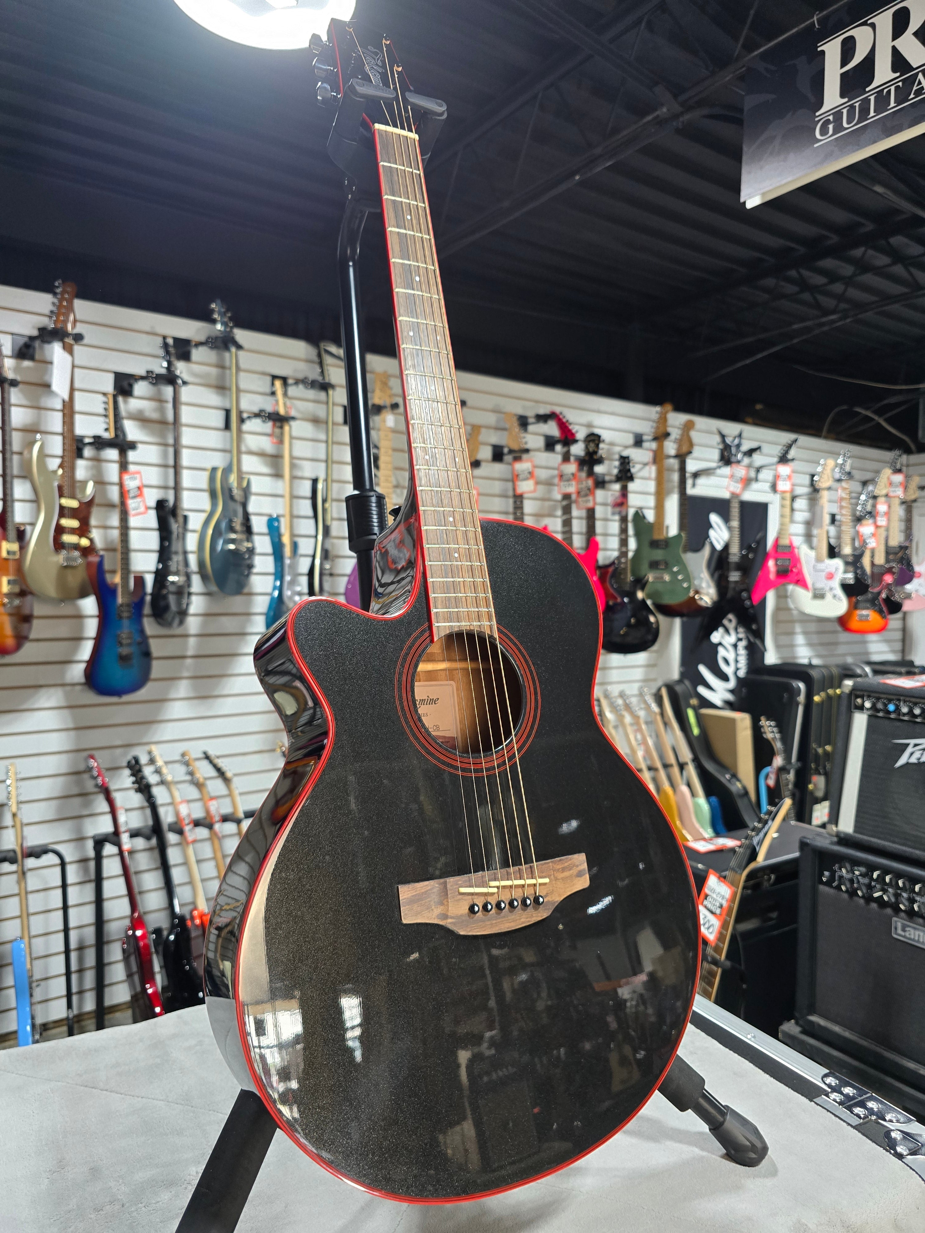 Takamine GF49CE FXC Left-handed Acoustic-electric guitar - Cosmic Black & PLEK*D #772
