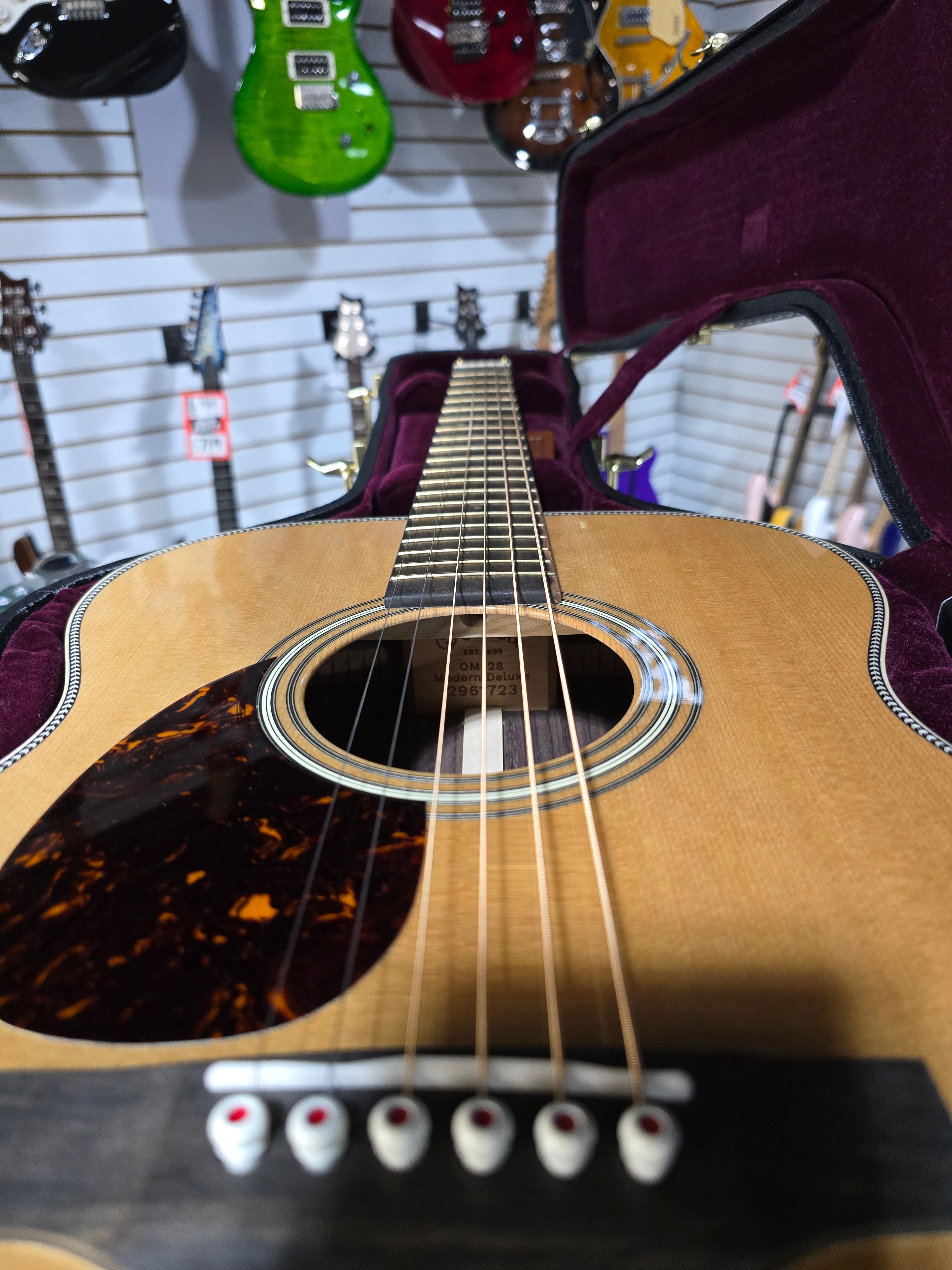 Martin OM-28 Modern Deluxe Left Handed Acoustic Guitar - Natural (2025) w/OHSC & PLEK*D #723