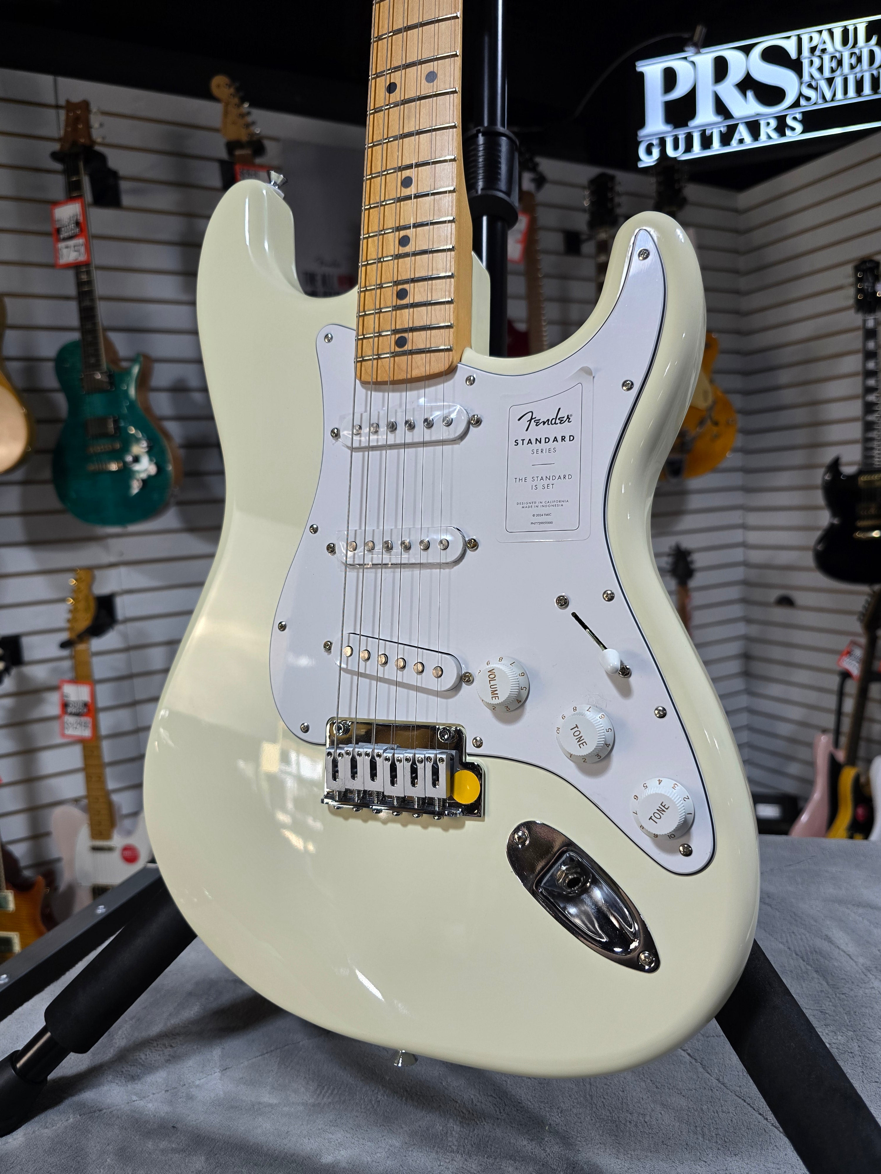 Fender Standard Stratocaster Electric Guitar - Olympic White & PLEK*D #384