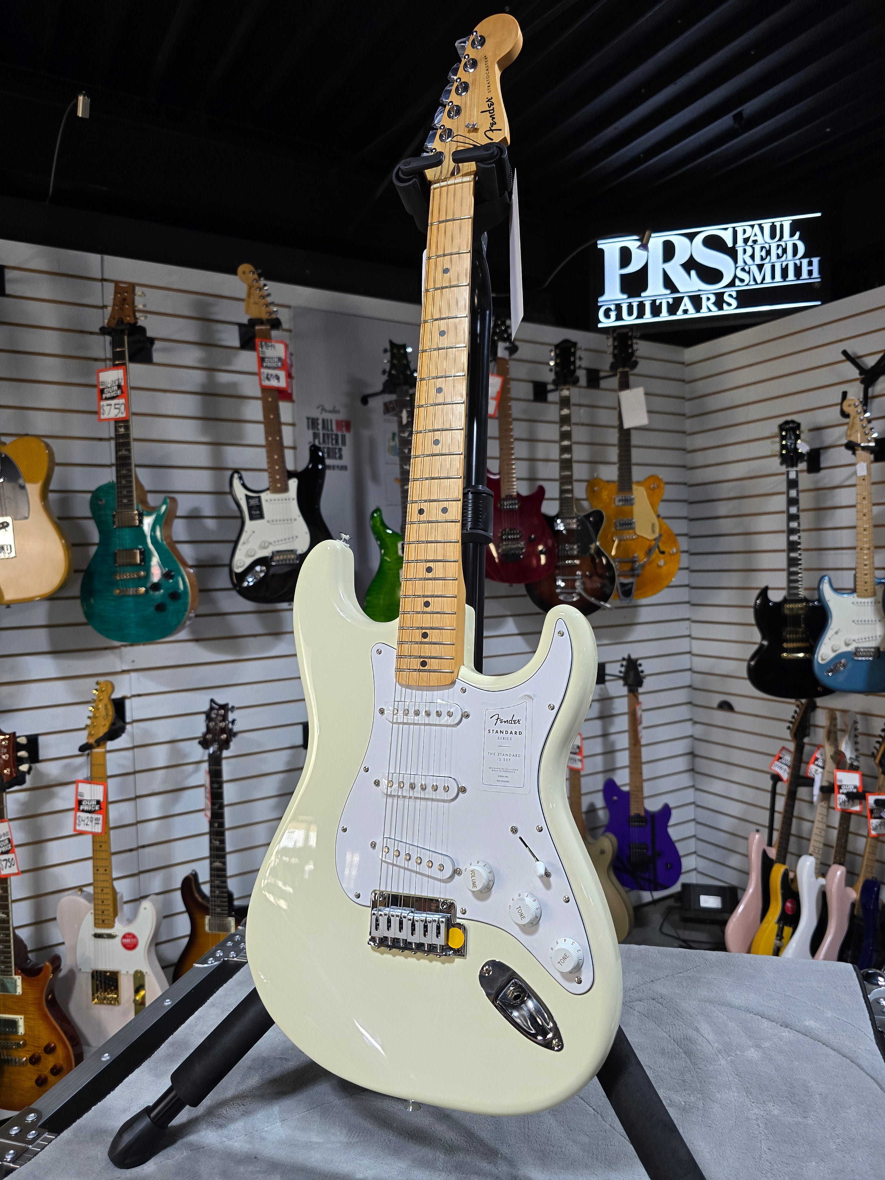 Fender Standard Stratocaster Electric Guitar - Olympic White & PLEK*D #384