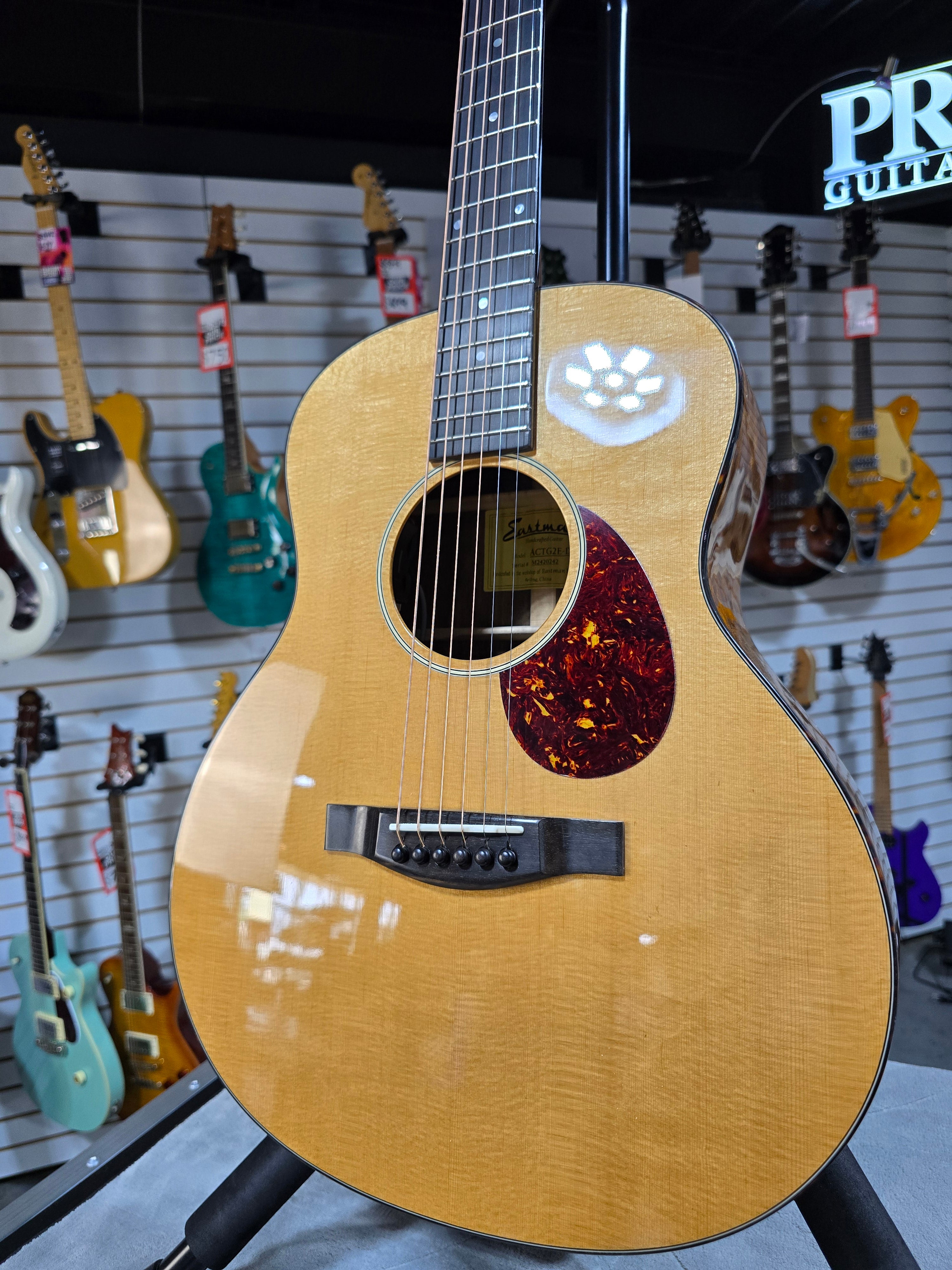 Eastman ACTG2E-DLX Sitka/Ovangkol Travel Guitar w/Gig Bag & PLEK*D #242