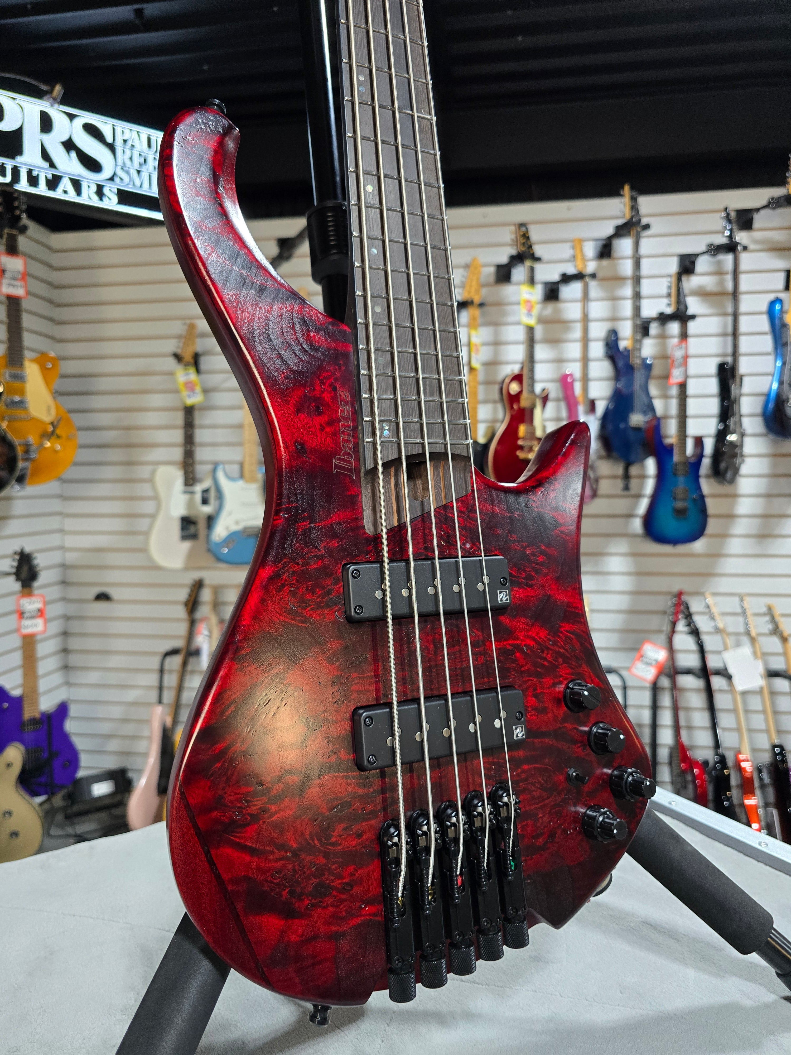 EHB Ergonomic Headless 5-string Bass Guitar - Stained Wine Red Low Gloss #914 GET PLEK'D!