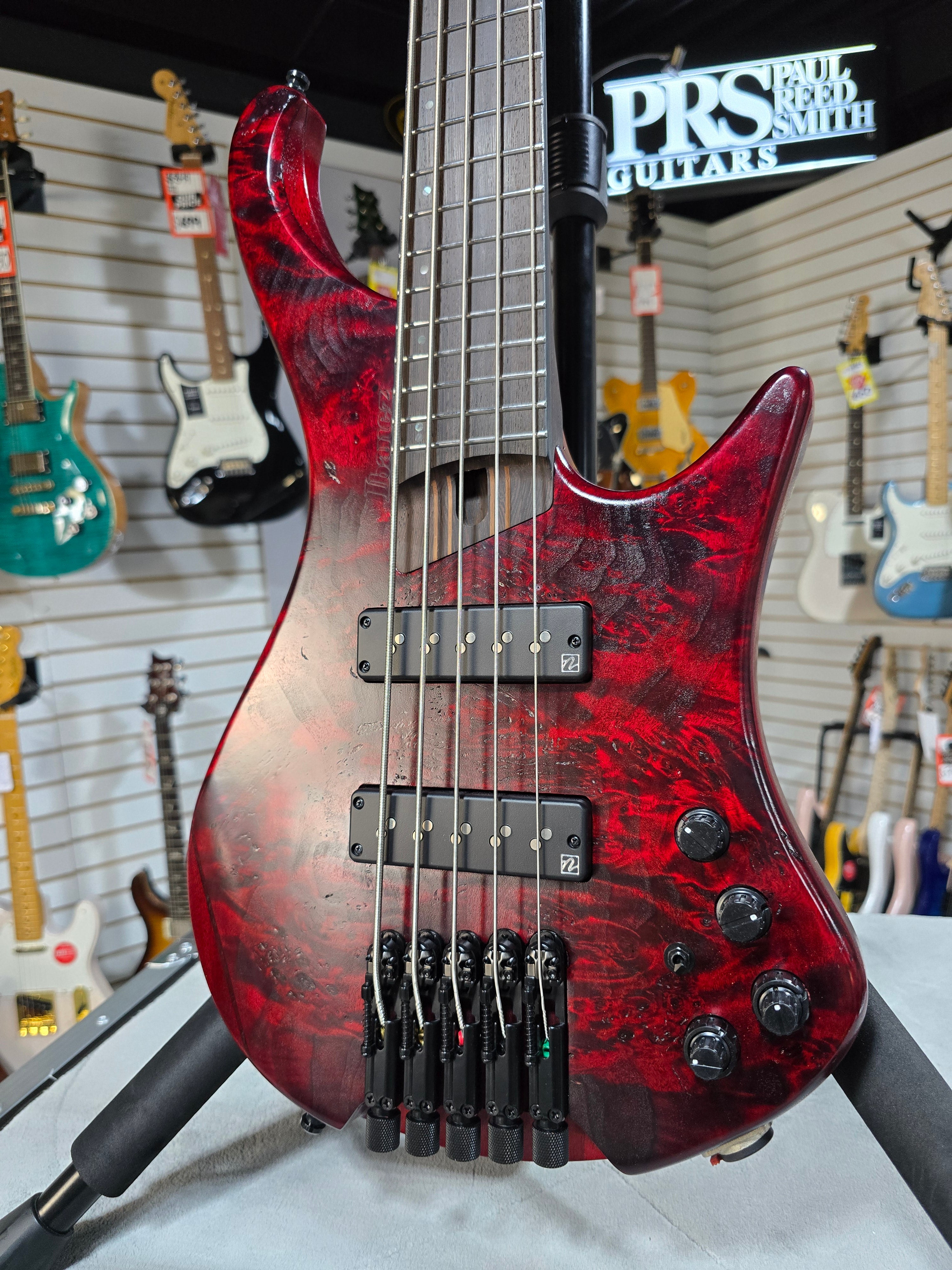 EHB Ergonomic Headless 5-string Bass Guitar - Stained Wine Red Low Gloss #914 GET PLEK'D!