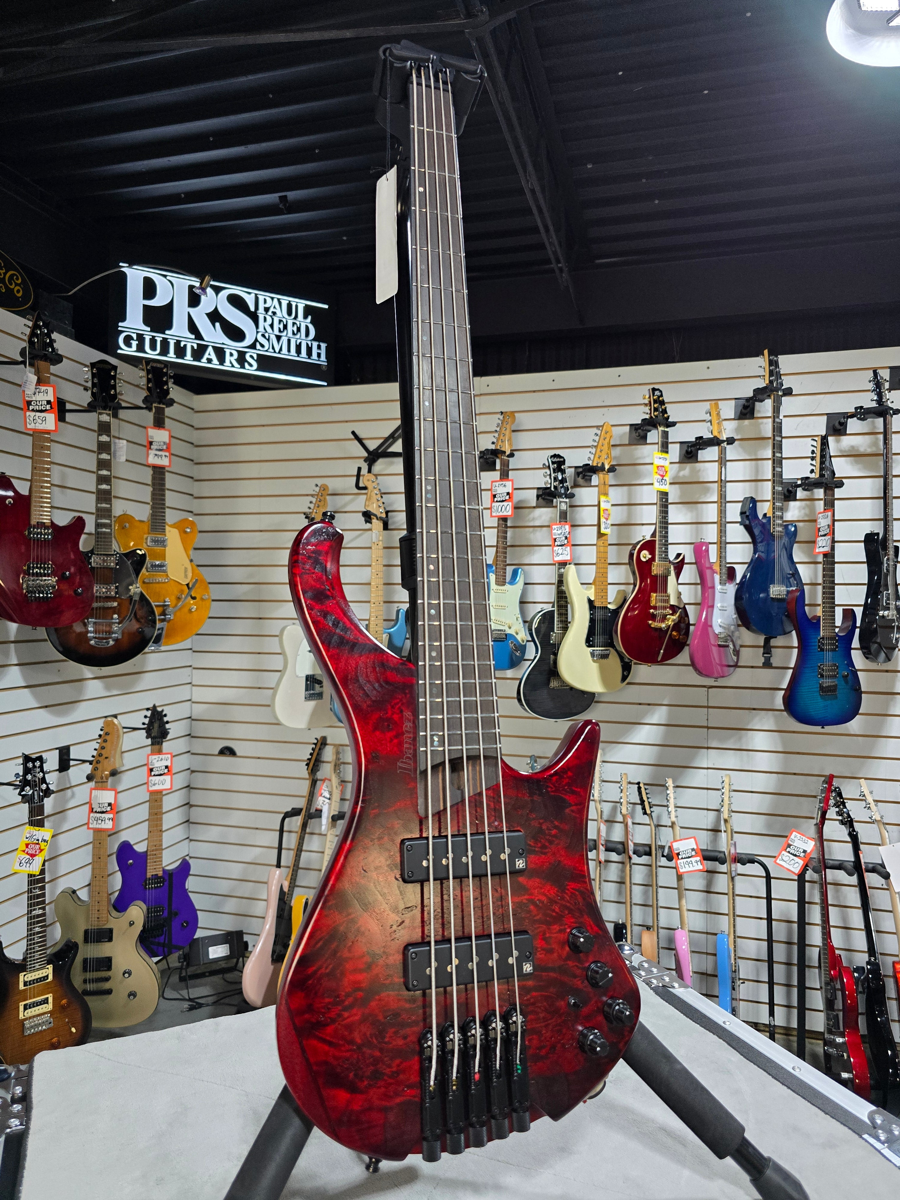 EHB Ergonomic Headless 5-string Bass Guitar - Stained Wine Red Low Gloss #914 GET PLEK'D!