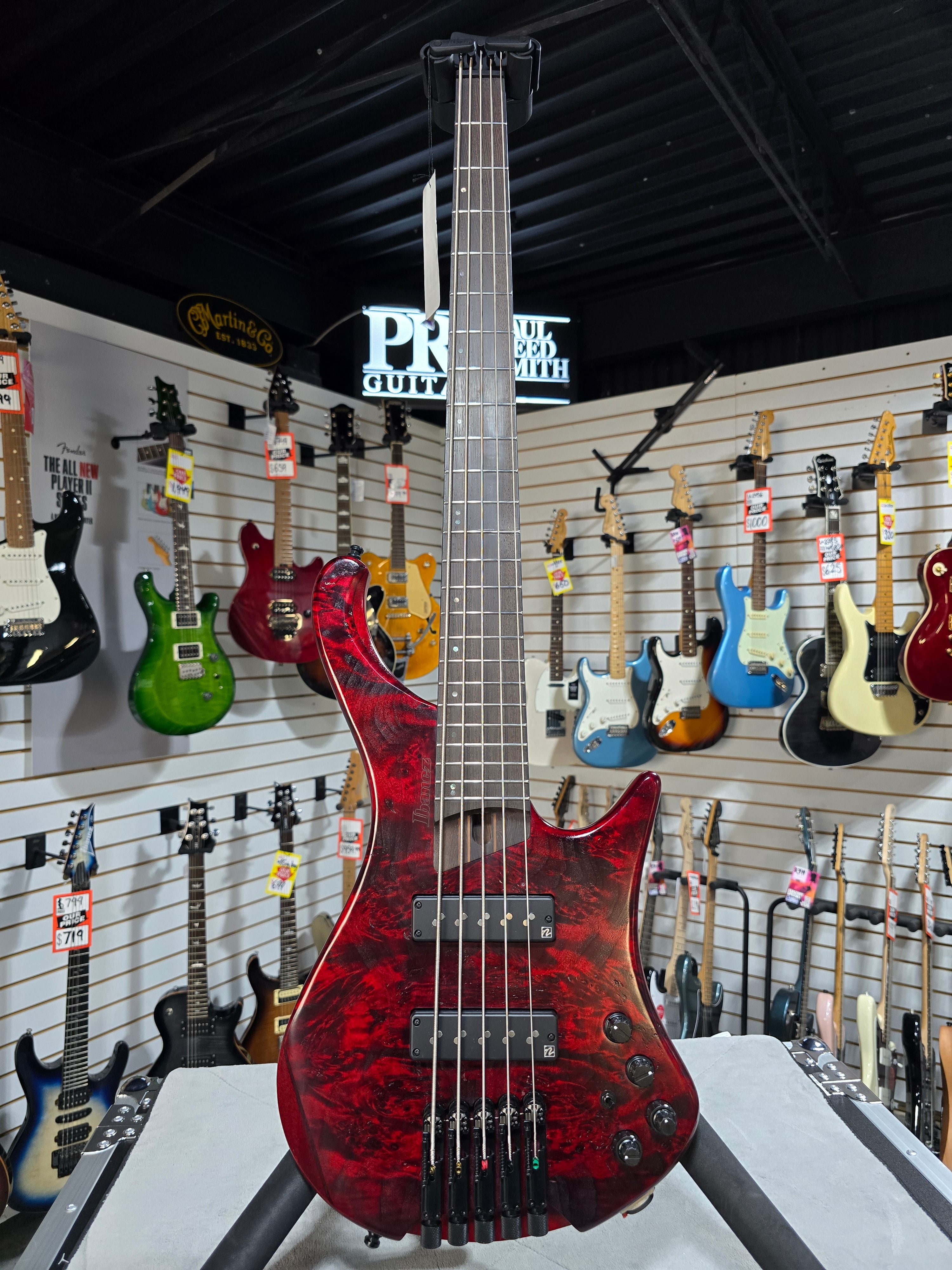 EHB Ergonomic Headless 5-string Bass Guitar - Stained Wine Red Low Gloss #914 GET PLEK'D!