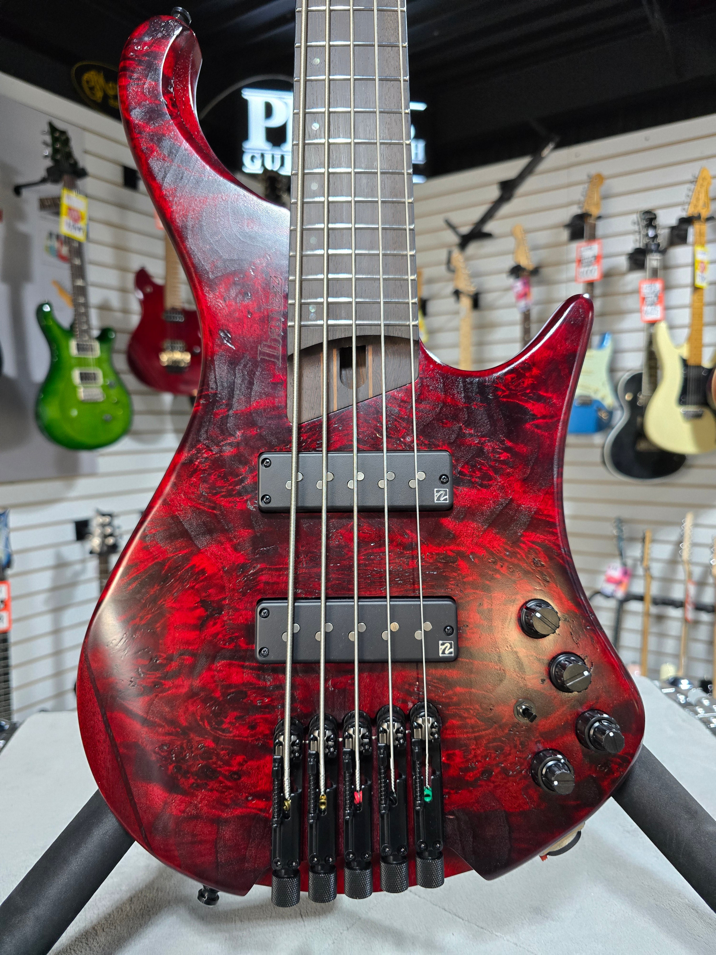 EHB Ergonomic Headless 5-string Bass Guitar - Stained Wine Red Low Gloss #914 GET PLEK'D!