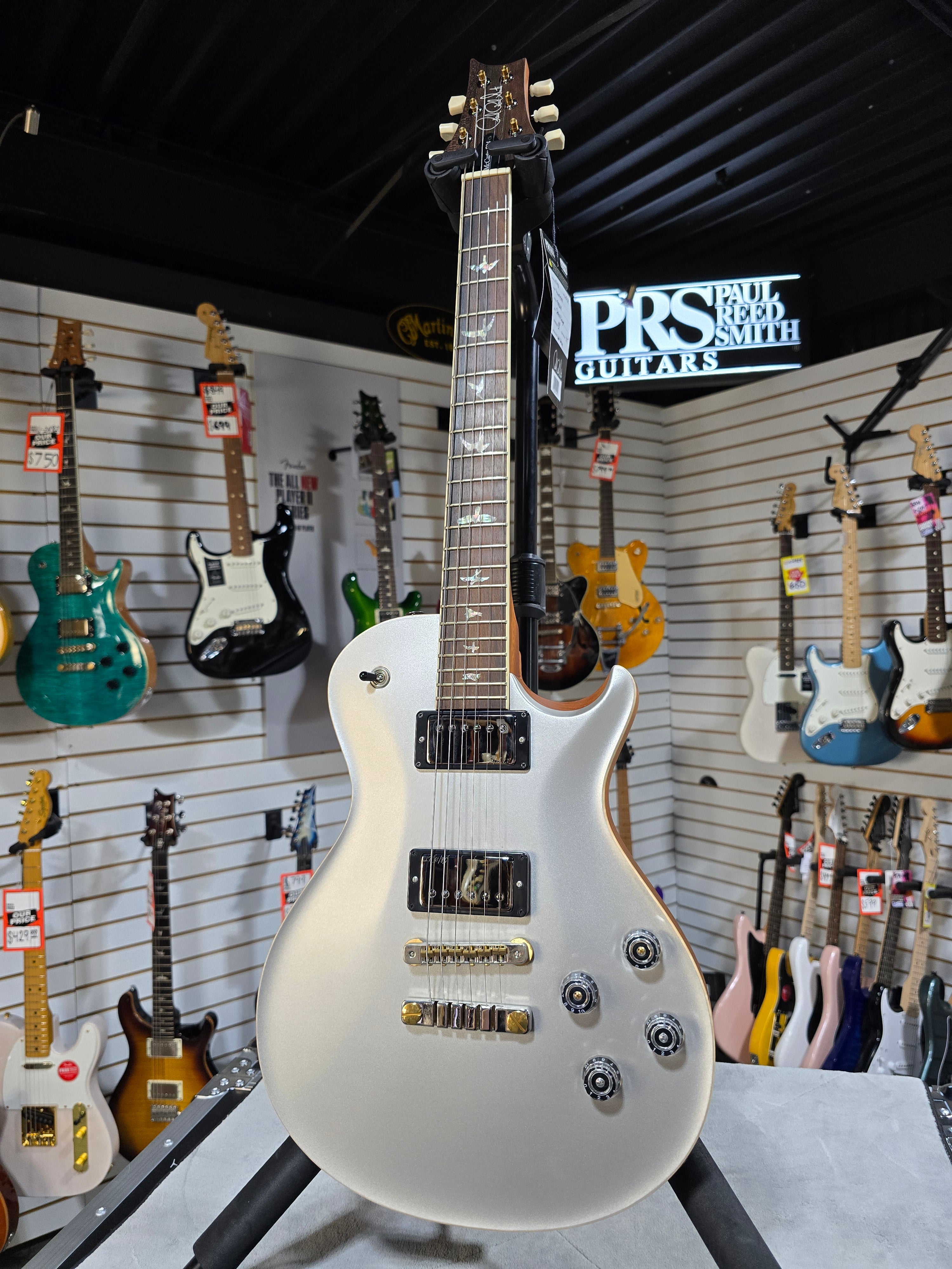 Wood Library McCarty Singlecut 594 - Custom Color Satin Platinum w/Paisley Case #627 GET PLEK'D!