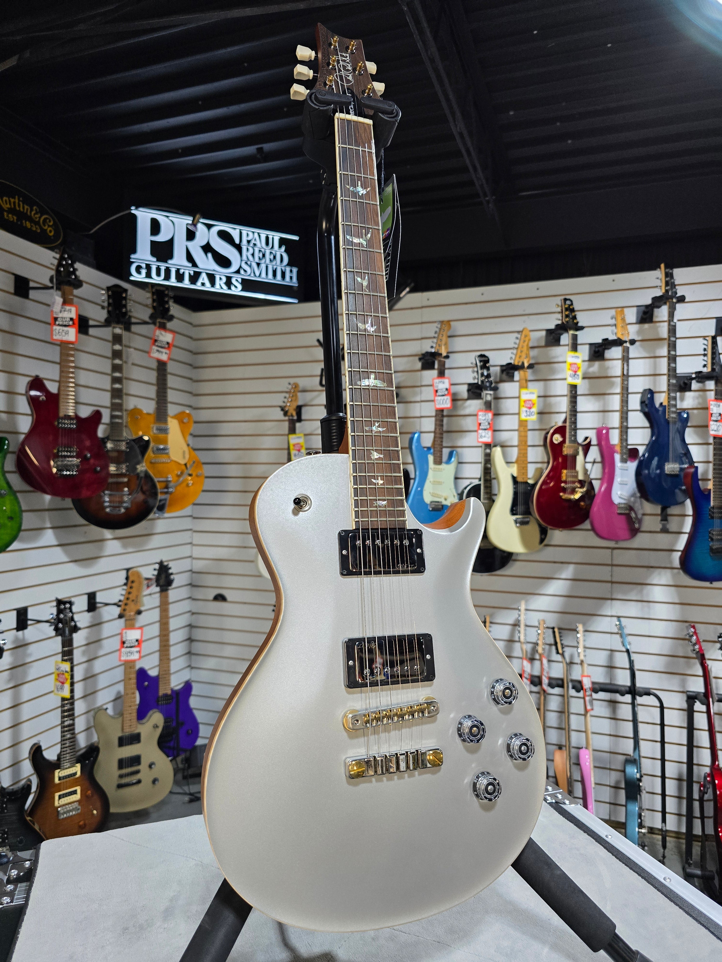 Wood Library McCarty Singlecut 594 - Custom Color Satin Platinum w/Paisley Case #627 GET PLEK'D!
