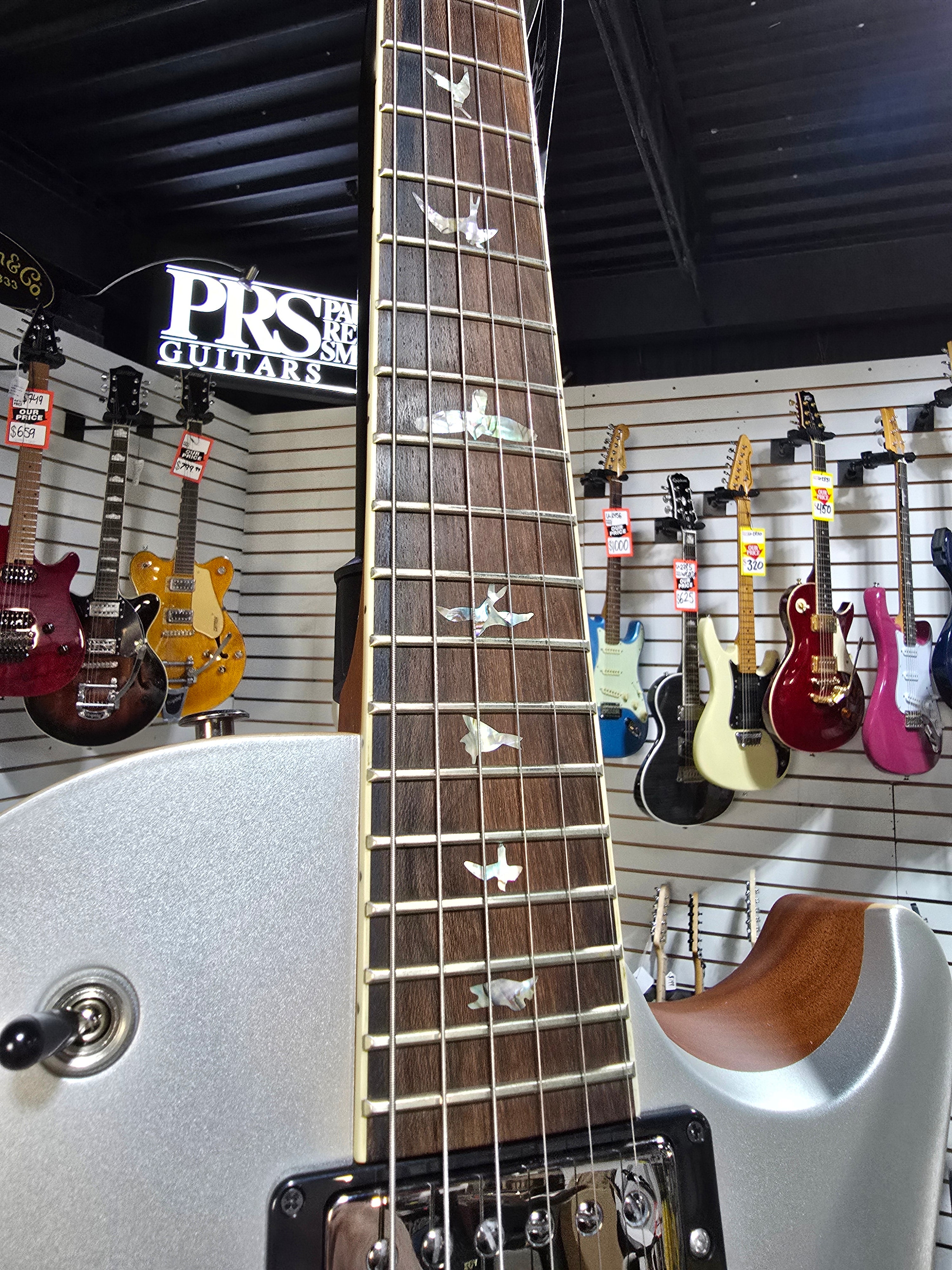 Wood Library McCarty Singlecut 594 - Custom Color Satin Platinum w/Paisley Case #627 GET PLEK'D!