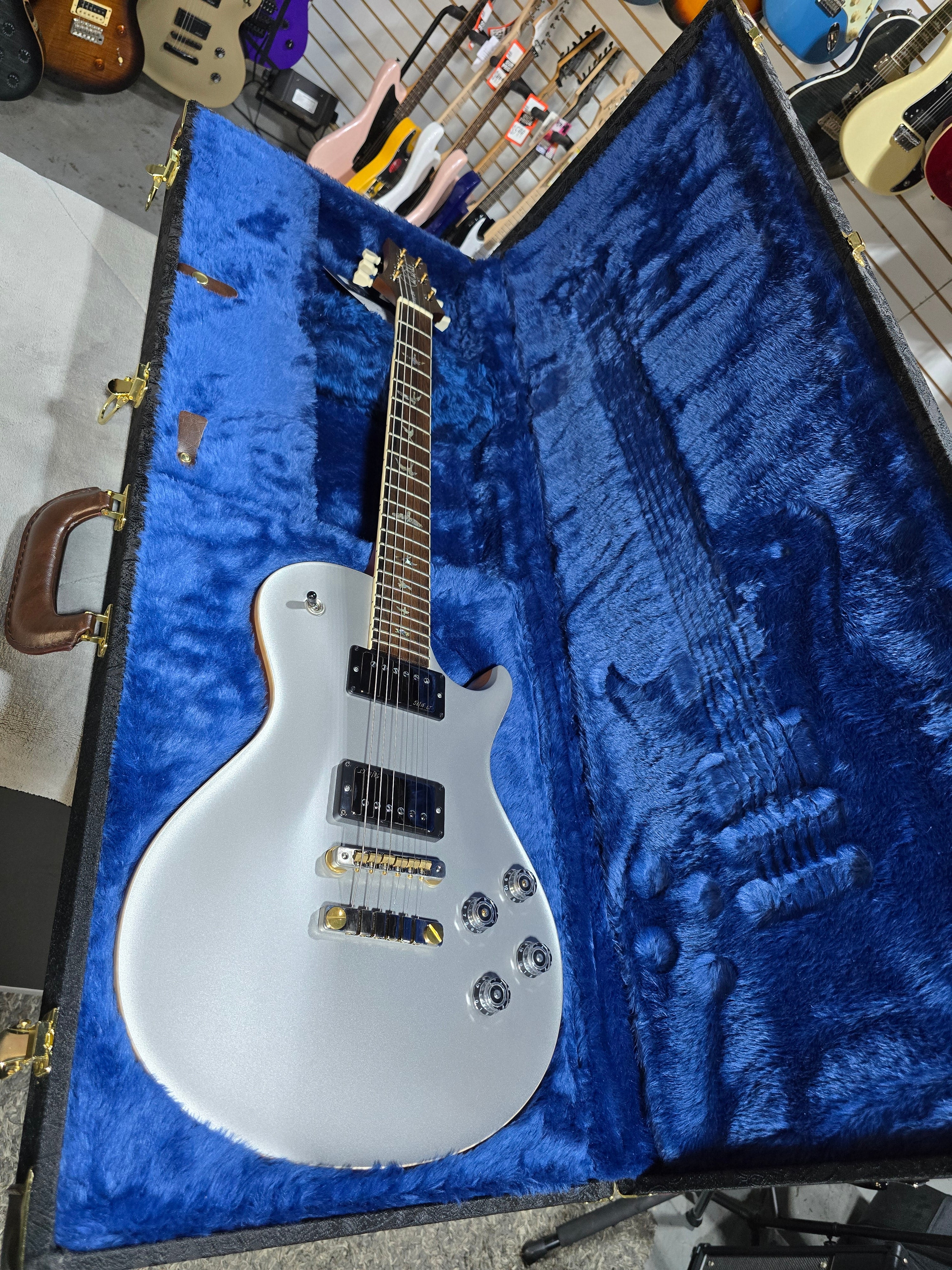 Wood Library McCarty Singlecut 594 - Custom Color Satin Platinum w/Paisley Case #627 GET PLEK'D!