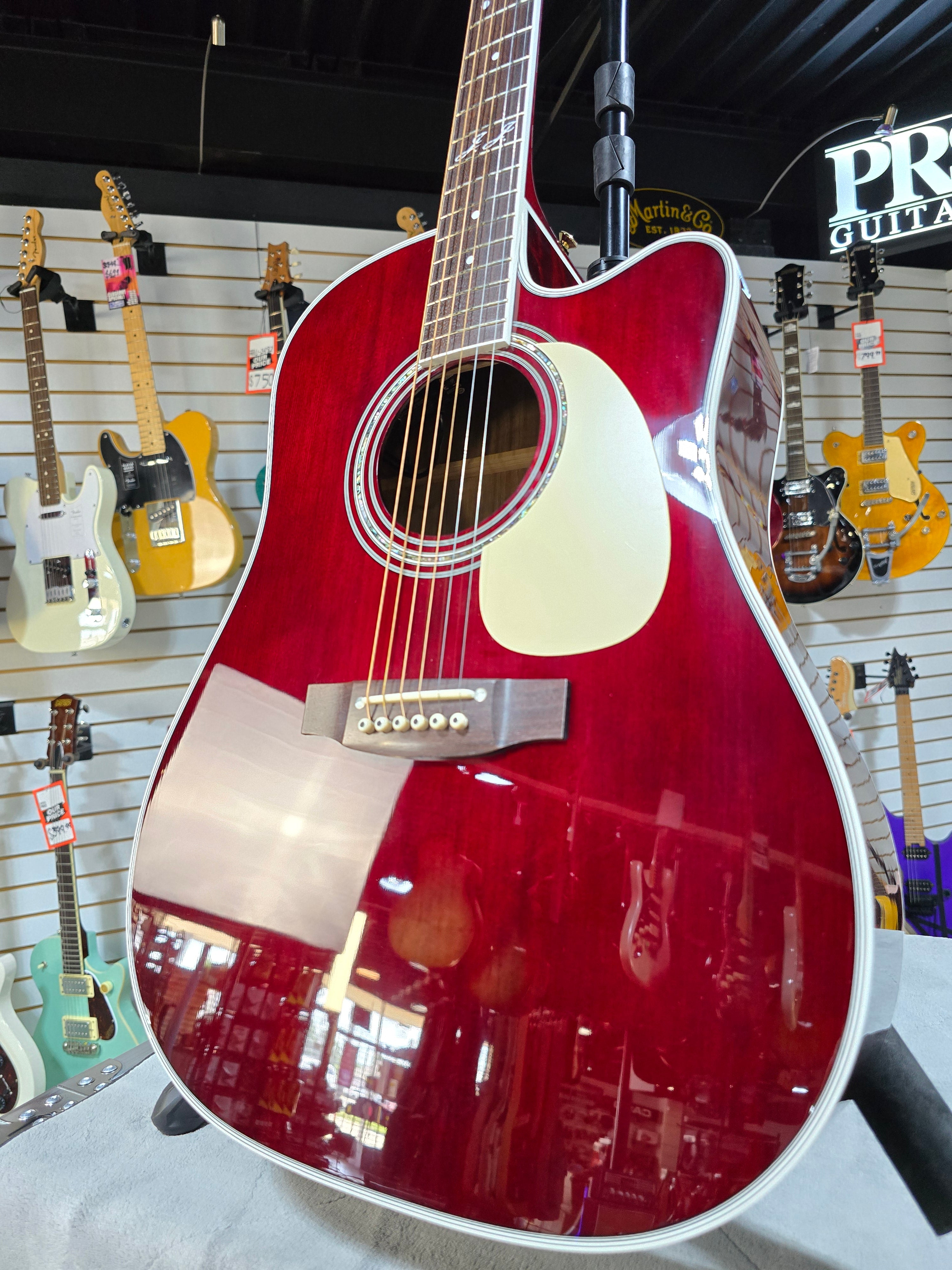 JJ325SRC John Jorgenson 6-String Acoustic-Electric - Gloss Red #851 GET PLEK'D!