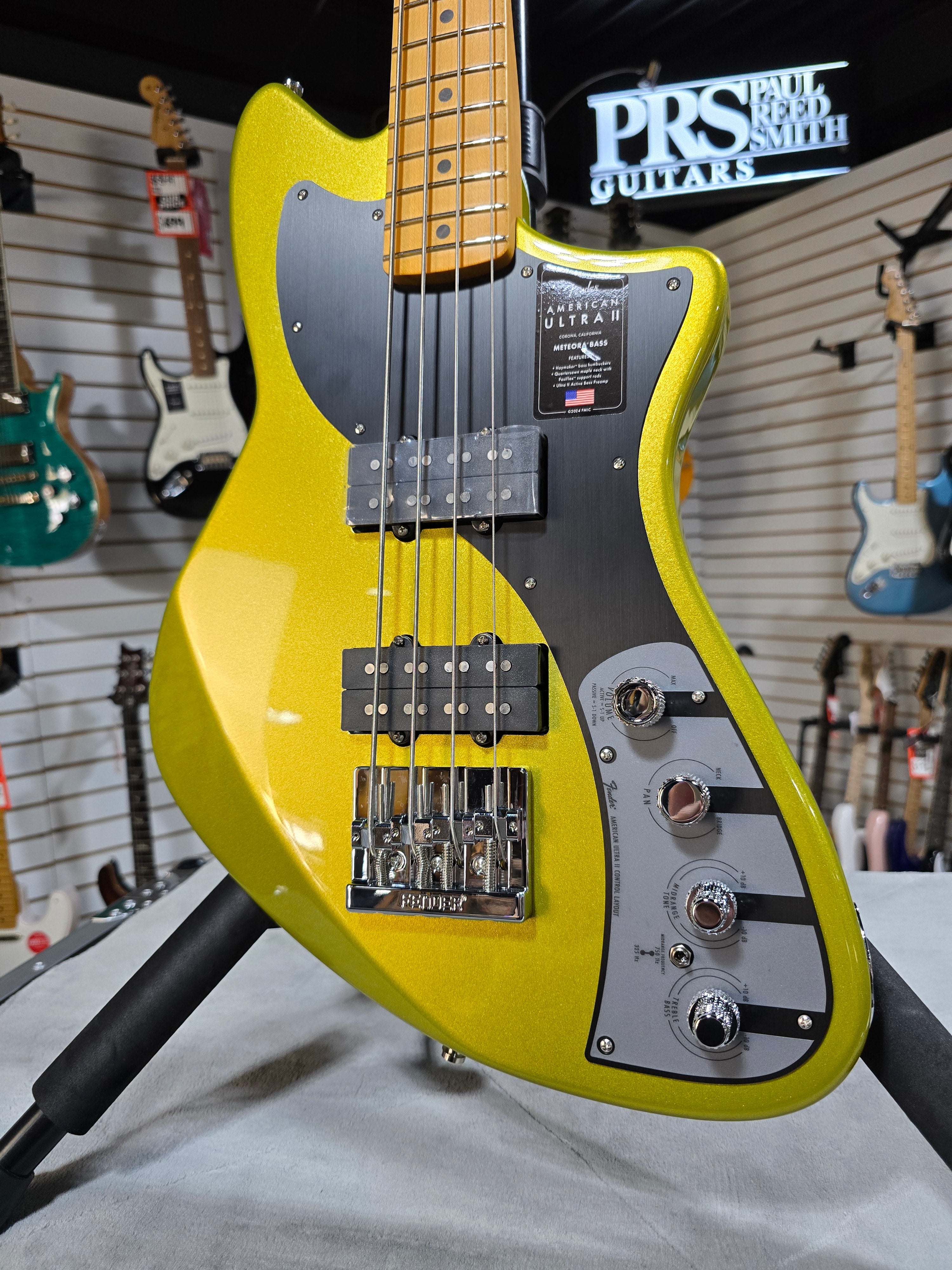 Fender American Ultra II Meteora Bass - Solar Flare - Maple Fingerboard w/ OHSC & PLEK*D #580