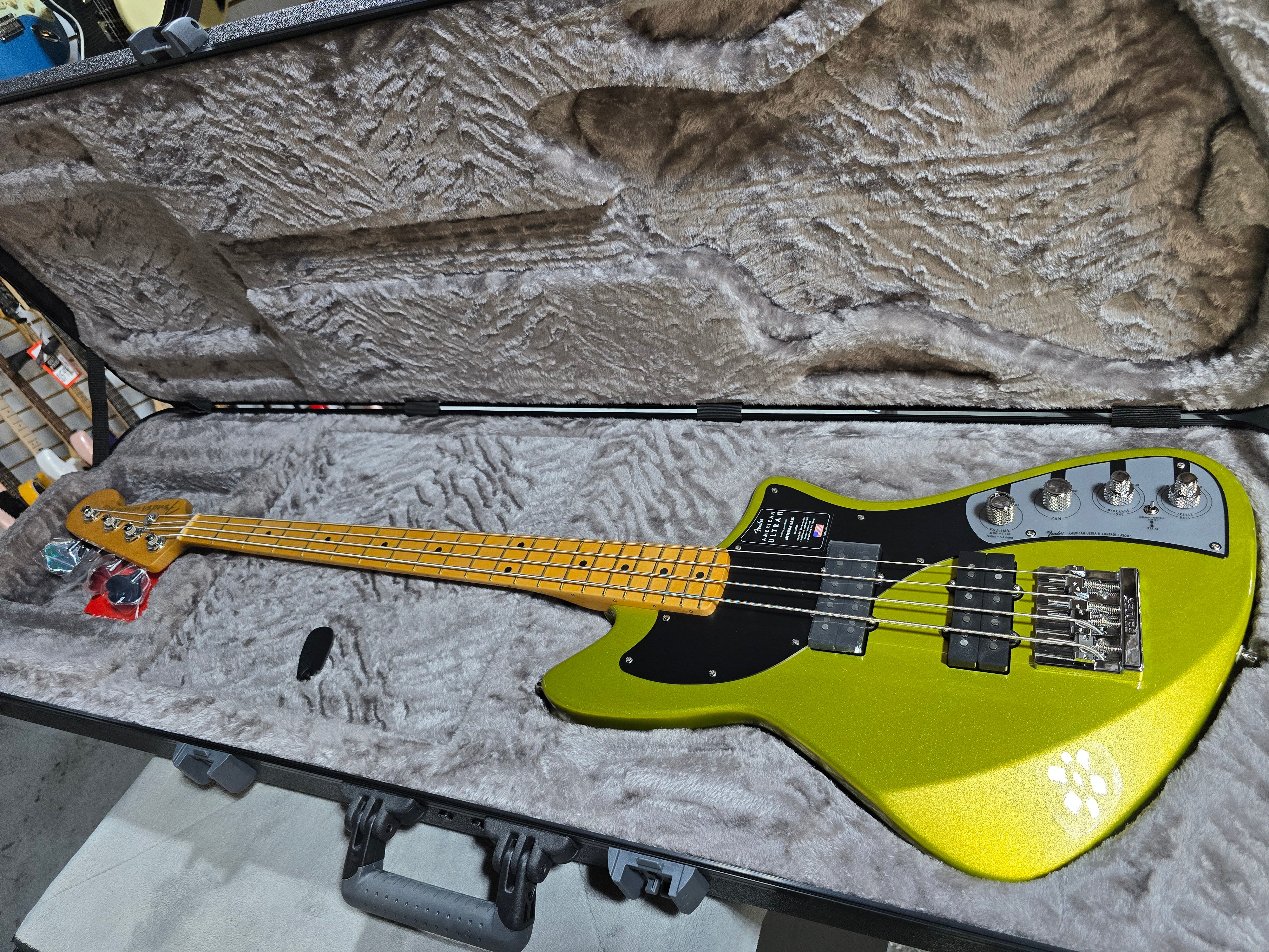 Fender American Ultra II Meteora Bass - Solar Flare - Maple Fingerboard w/ OHSC & PLEK*D #580