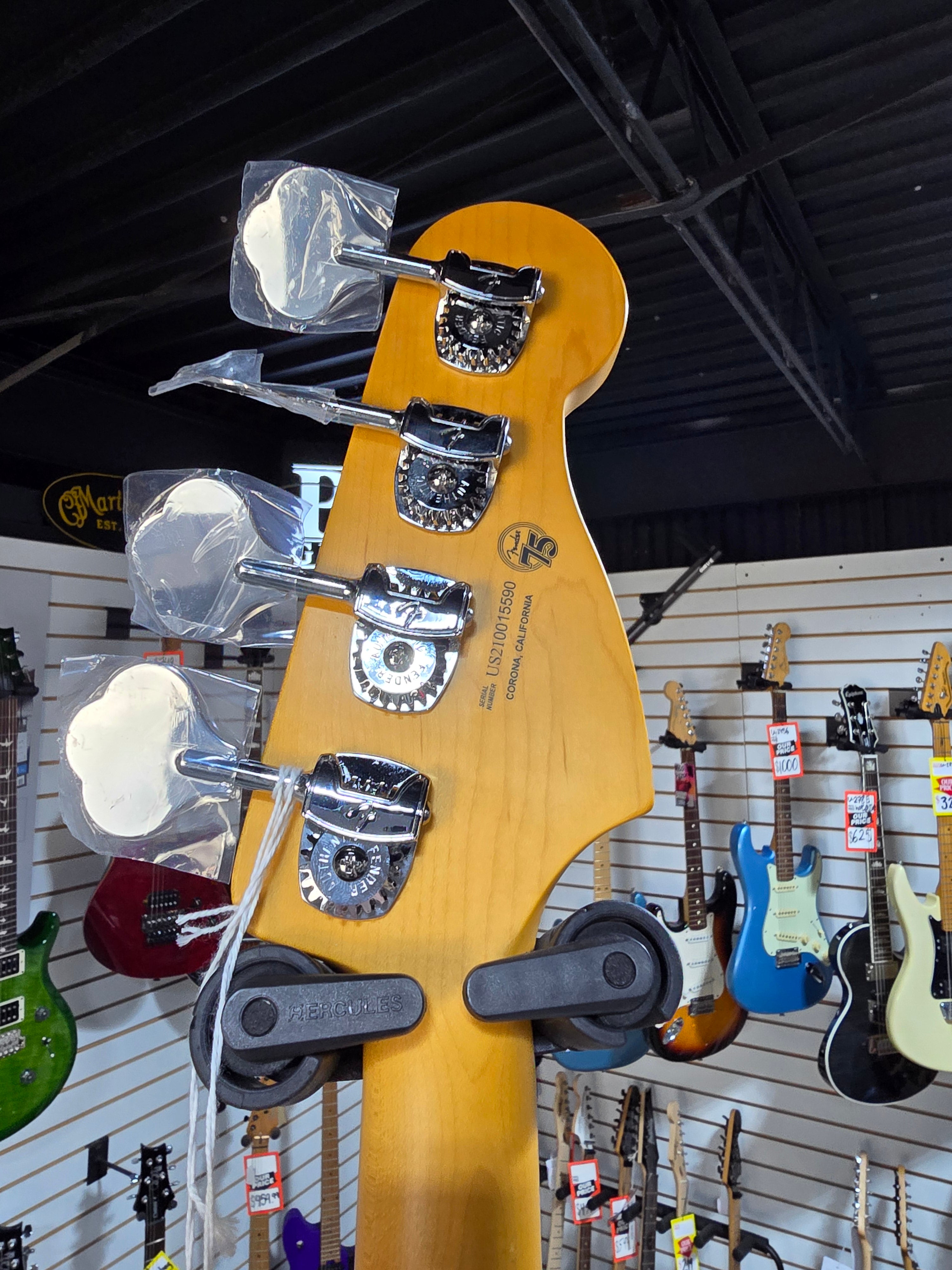 Fender American Professional II Precision Bass Left-handed - Black w/ Maple Fingerboard + OHSC & PLEK*D #590
