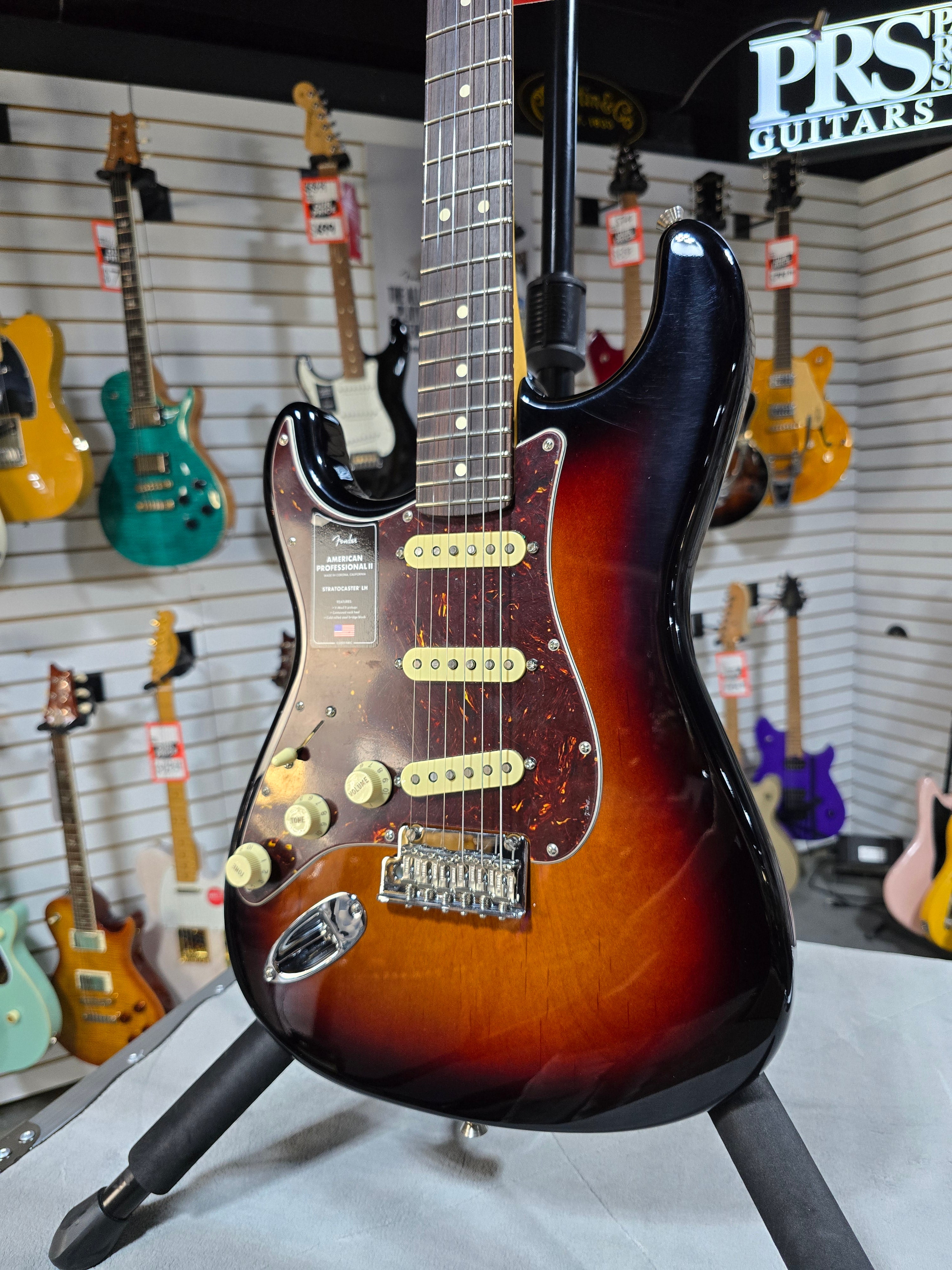 Fender American Professional II Stratocaster LH - 3 Color Sunburst w/Rosewood Fb + OSHC & PLEK*D #058