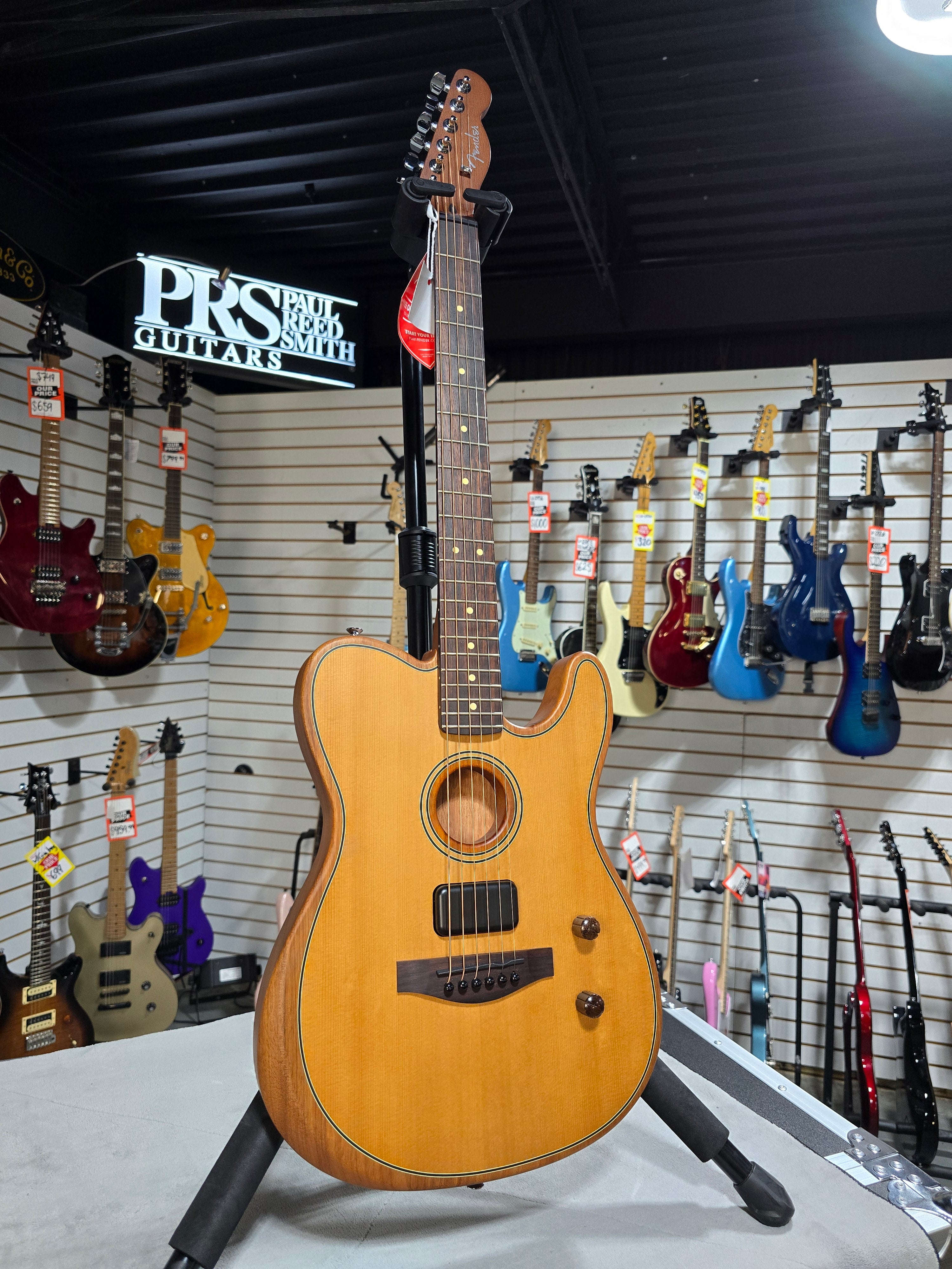 Fender Acoustasonic Standard Telecaster Acoustic-electric Guitar - Aged Natural & PLEK*D #339