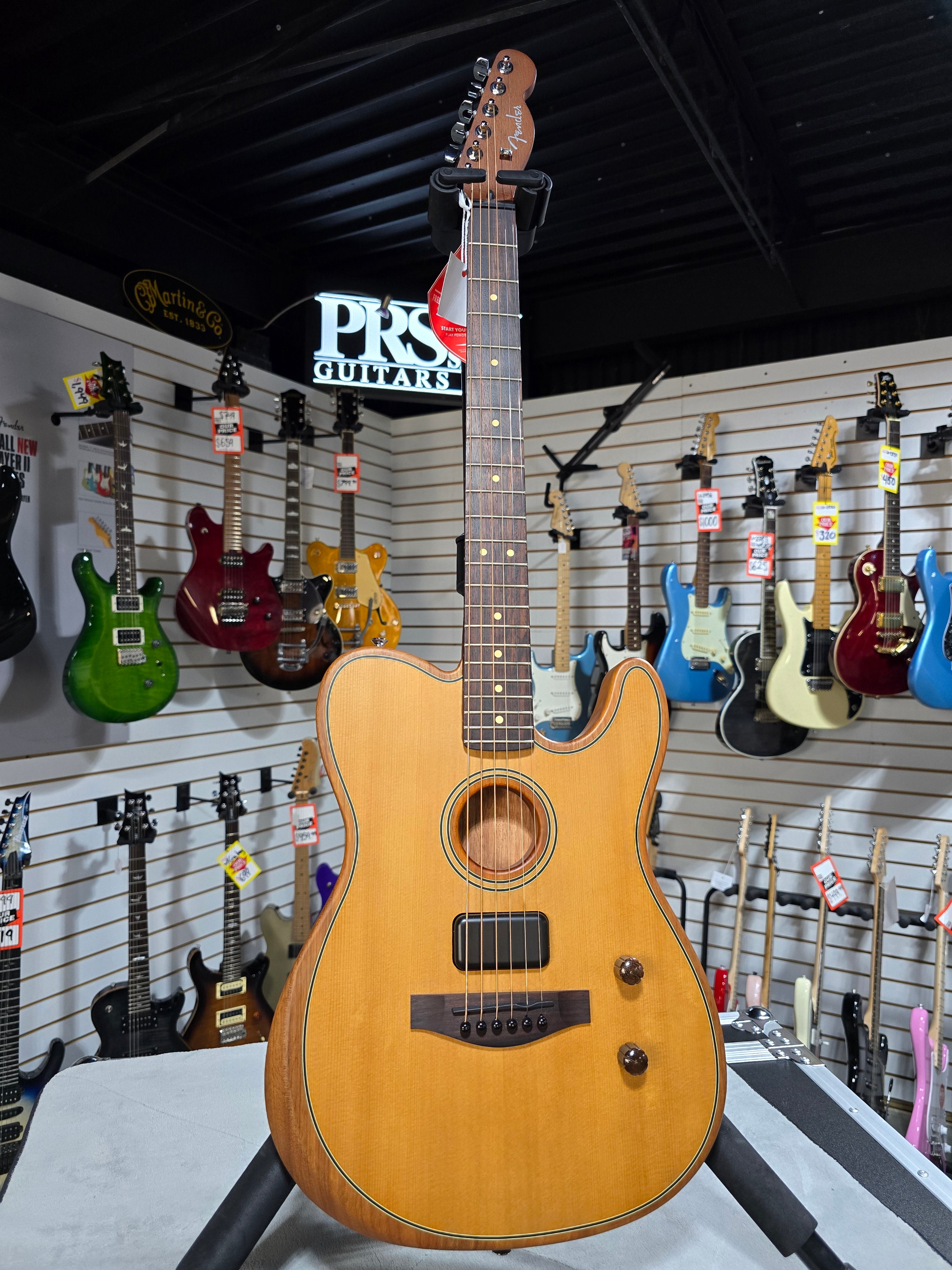 Fender Acoustasonic Standard Telecaster Acoustic-electric Guitar - Aged Natural & PLEK*D #339