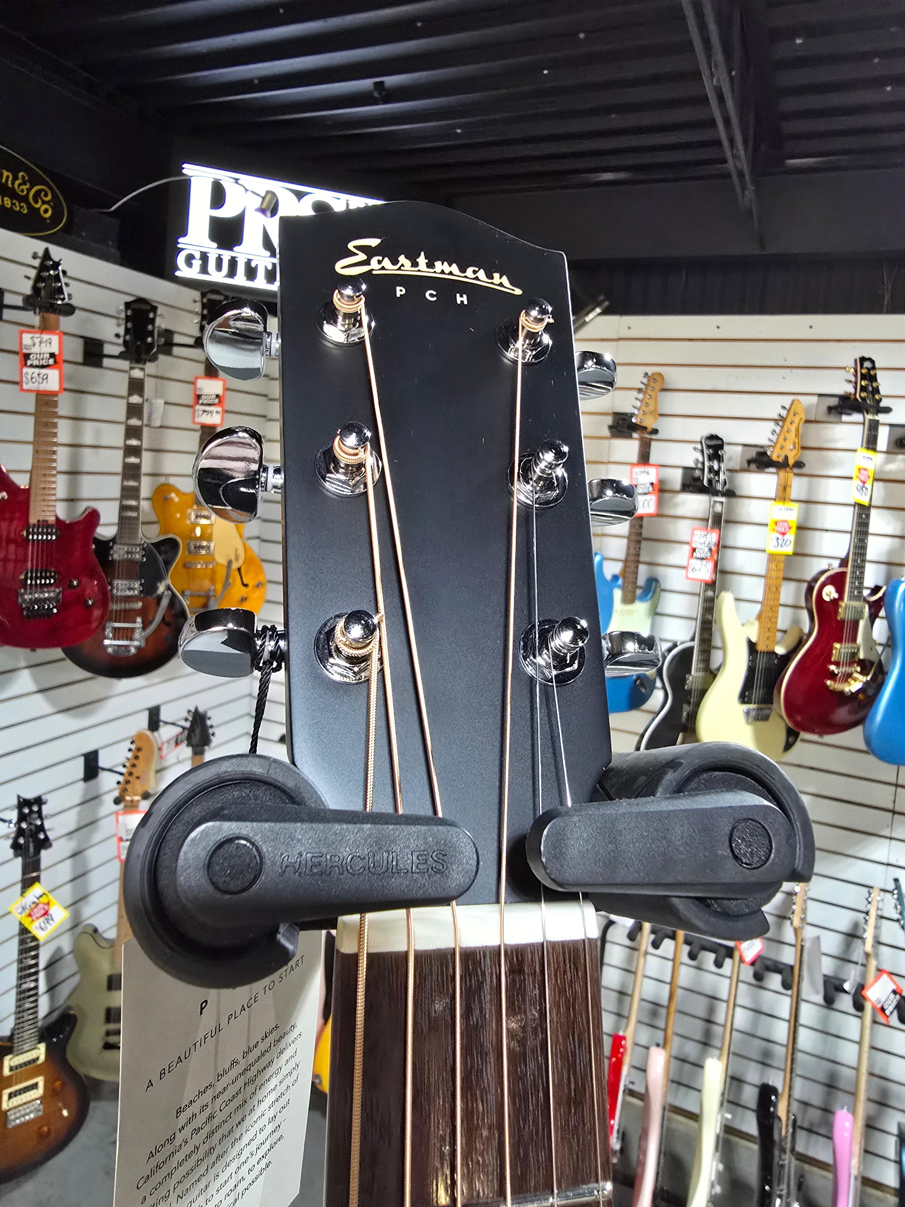 Eastman PCH2-D Acoustic Guitar - Black w/ Gig Bag #917