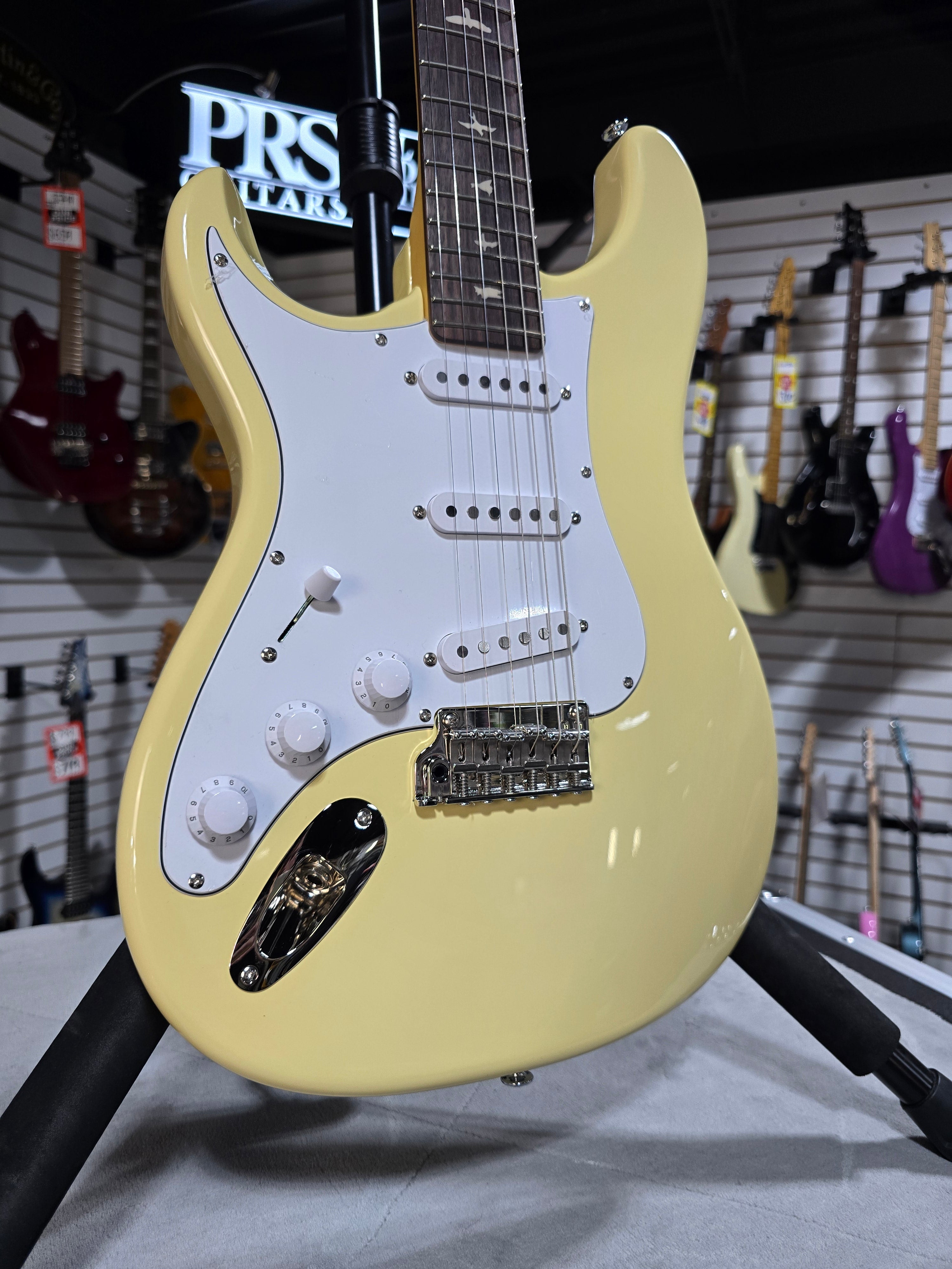 PRS SE Silver Sky Left-handed Electric Guitar - Moon White w/Gig Bag & PLEK*D #795