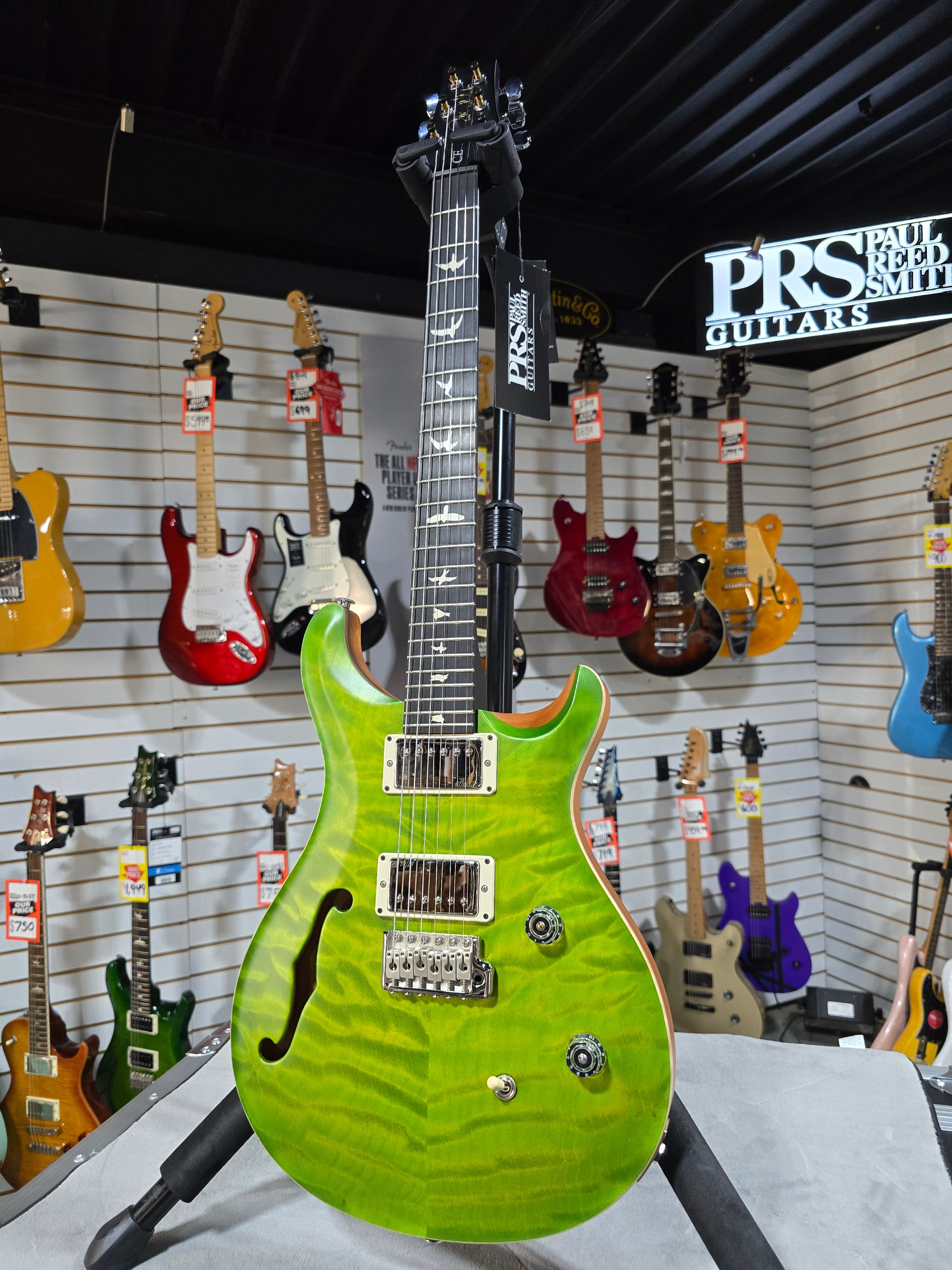 PRS CE 24 Semi-Hollow Electric Guitar - Satin Eriza Verde w/57/08, Gig Bag & PLEK*D #261