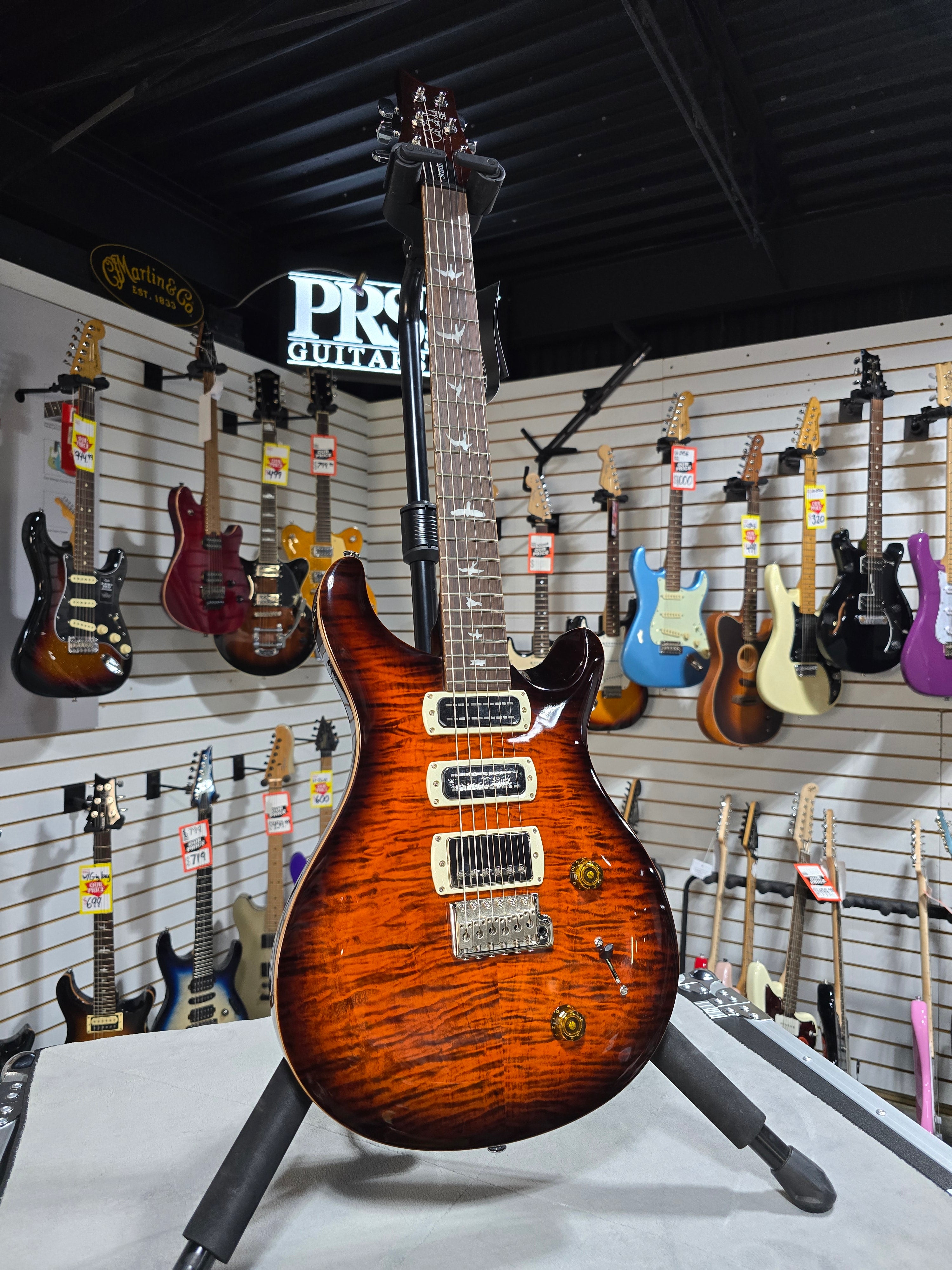 PRS SE Studio Electric Guitar - Orange Tiger Smokeburst w/Gig Bag & PLEK*D #434