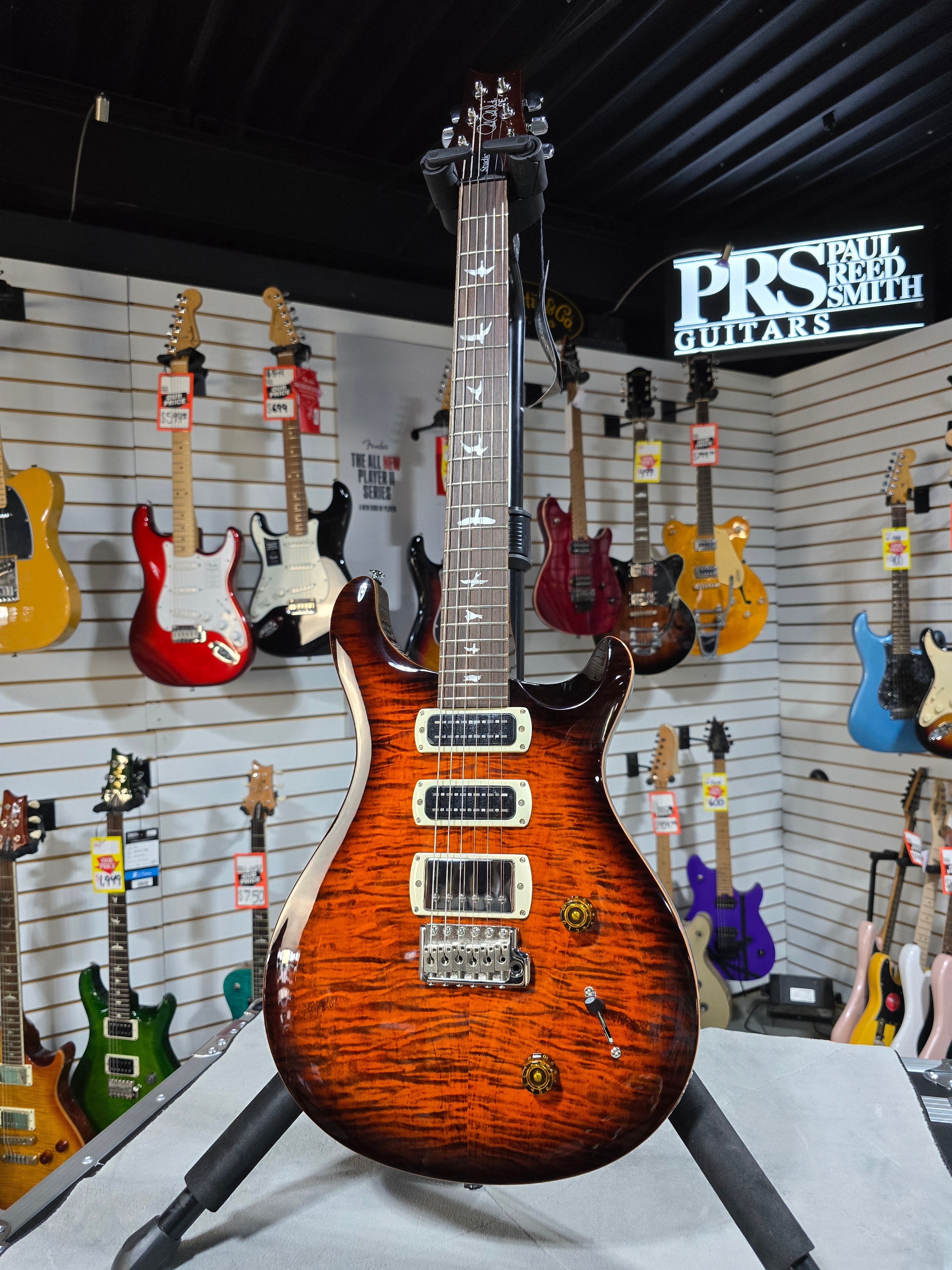 PRS SE Studio Electric Guitar - Orange Tiger Smokeburst w/Gig Bag & PLEK*D #434