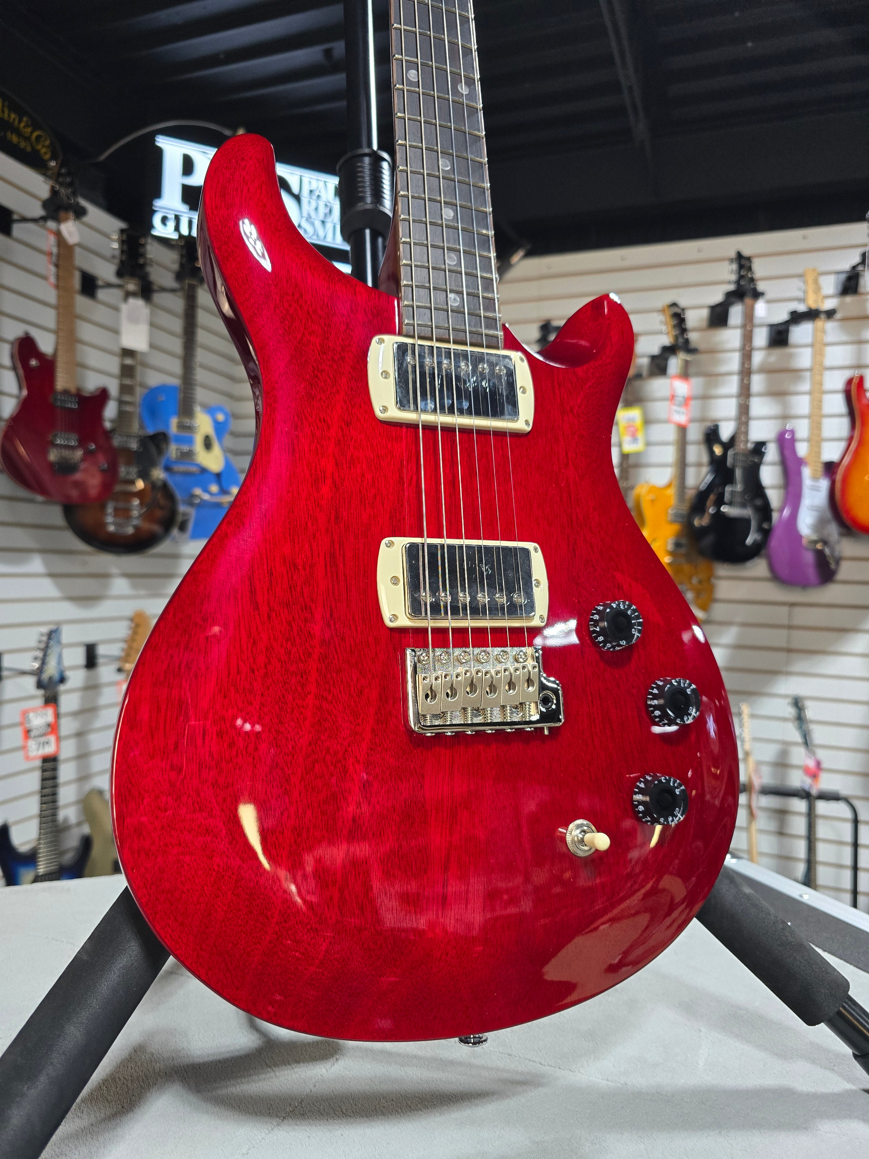 PRS SE DGT David Grissom Electric Guitar - Vintage Cherry w/Gig Bag & PLEK*D #909