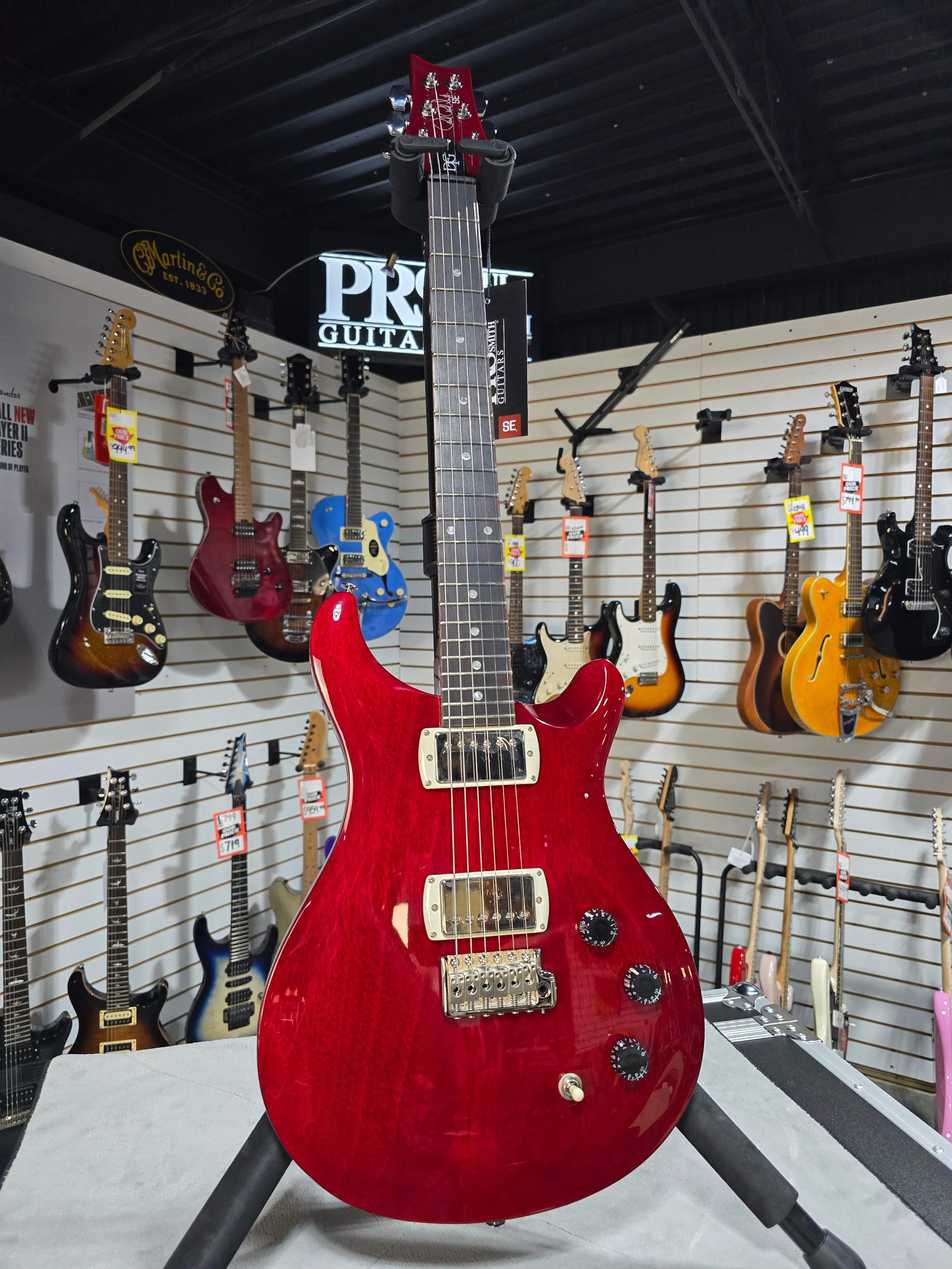 PRS SE DGT David Grissom Electric Guitar - Vintage Cherry w/Gig Bag & PLEK*D #909