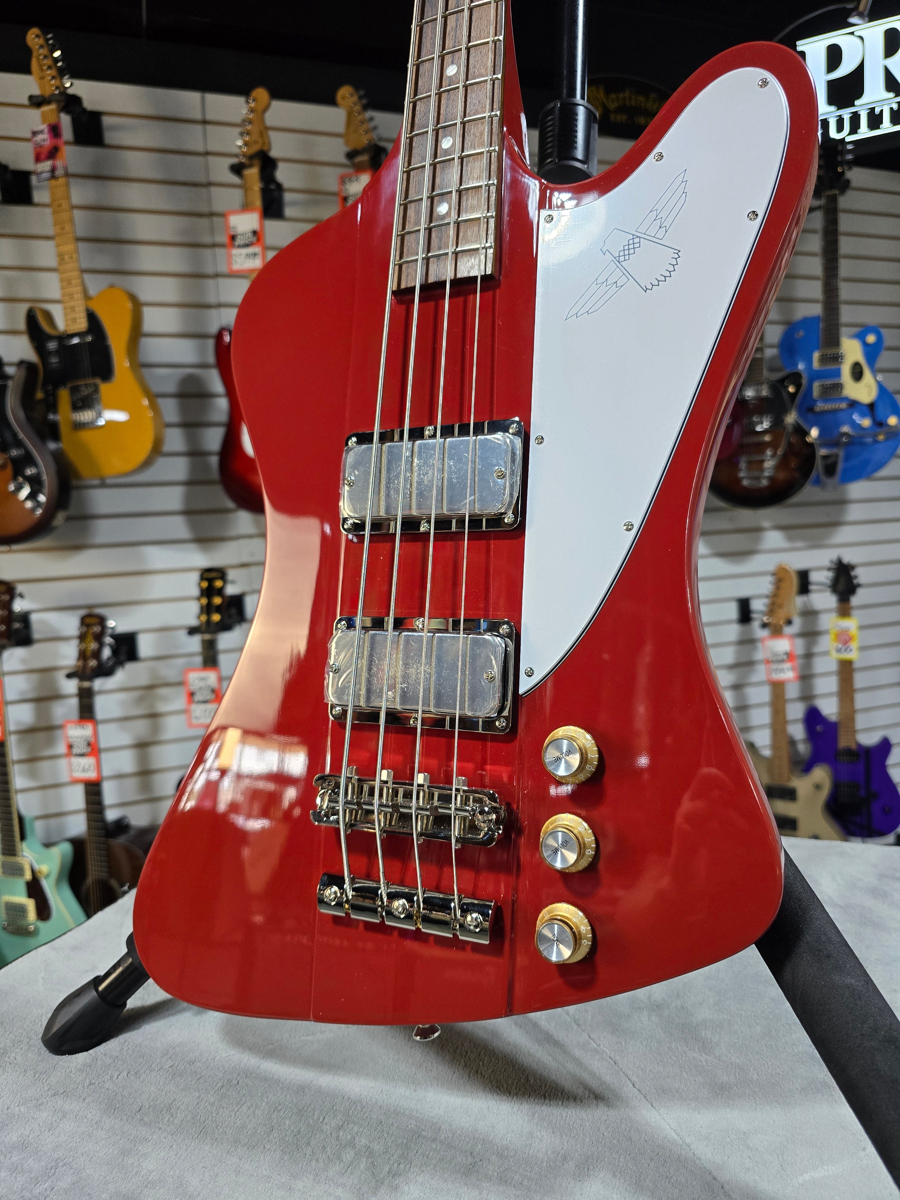 Epiphone Thunderbird '64 Bass Guitar - Ember Red W/Gig Bag & PLEK*D #311