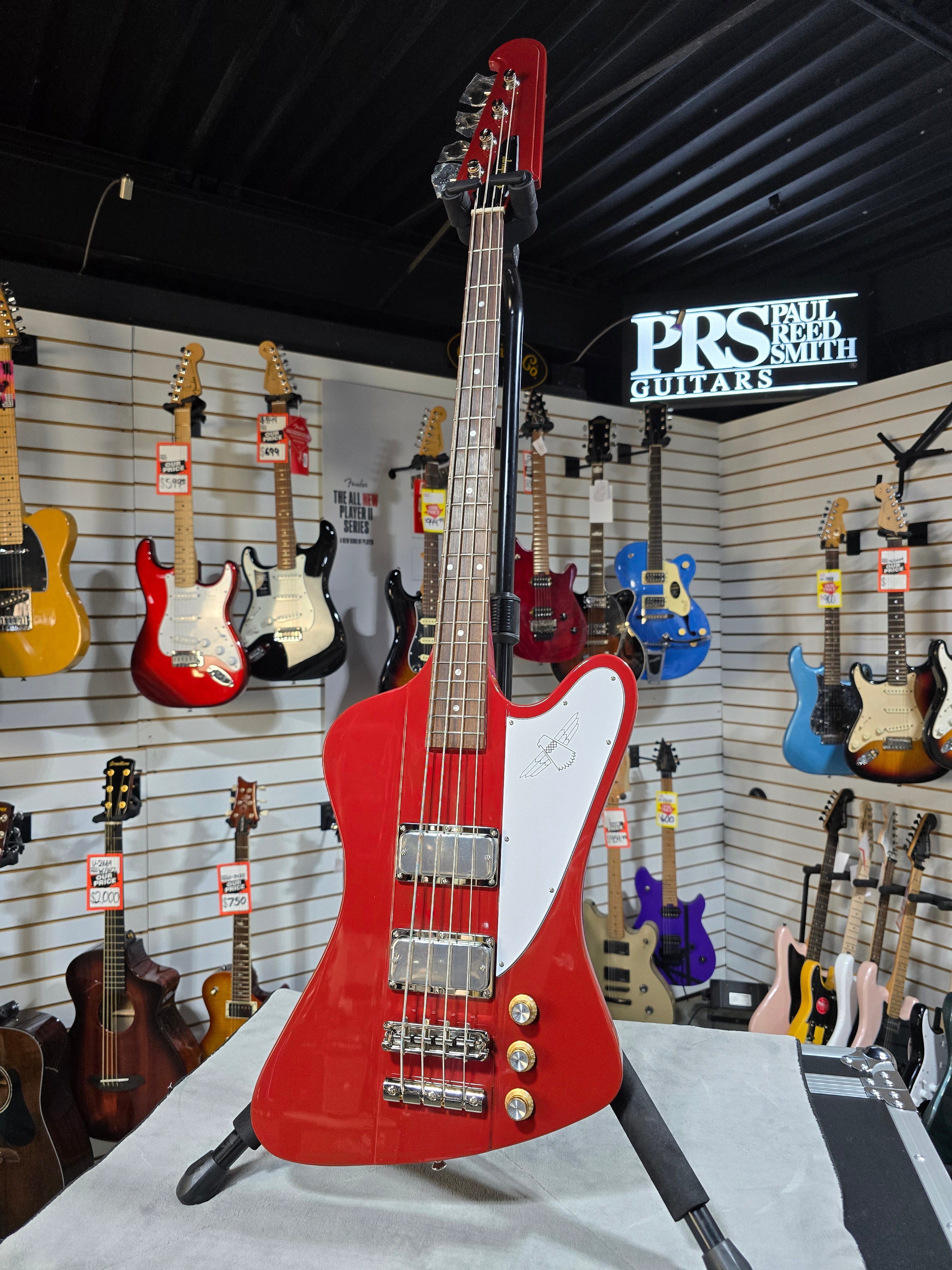 Epiphone Thunderbird '64 Bass Guitar - Ember Red W/Gig Bag & PLEK*D #311