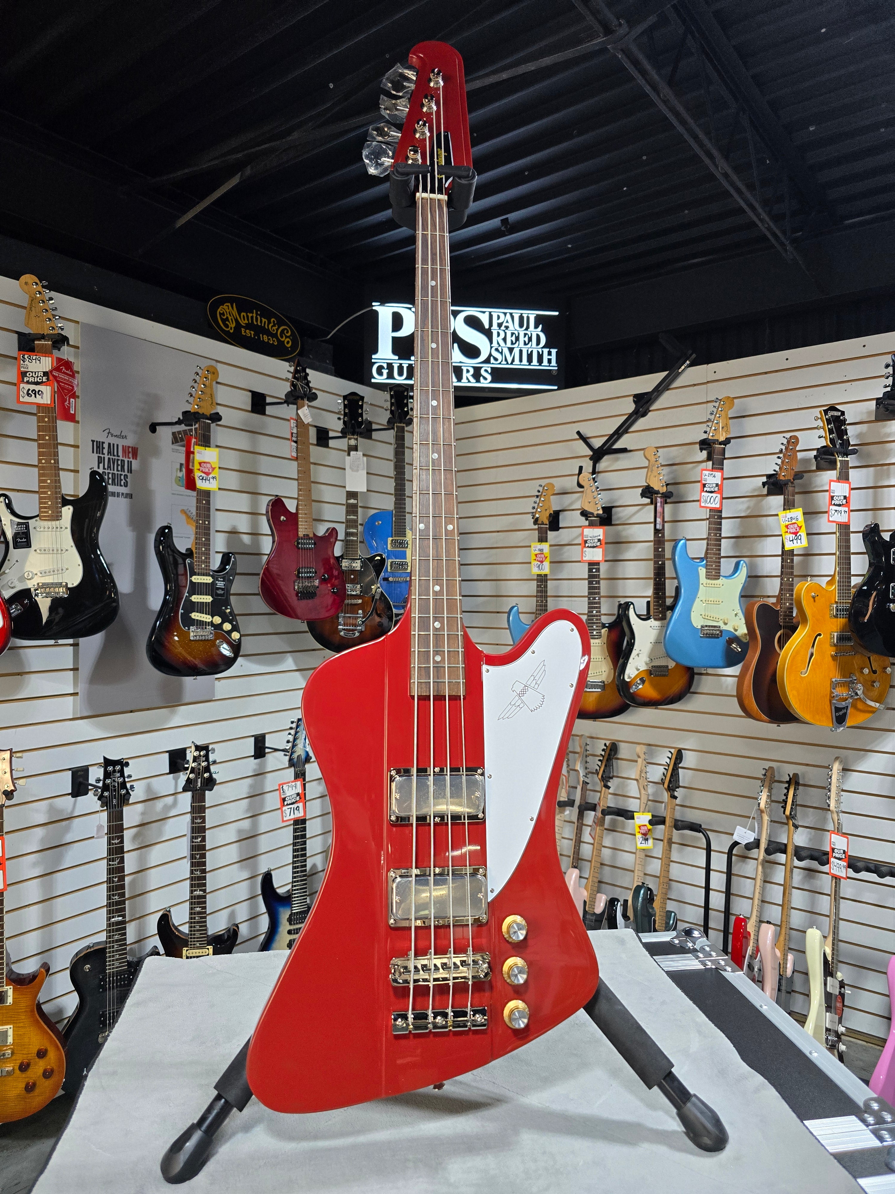 Epiphone Thunderbird '64 Bass Guitar - Ember Red W/Gig Bag & PLEK*D #311