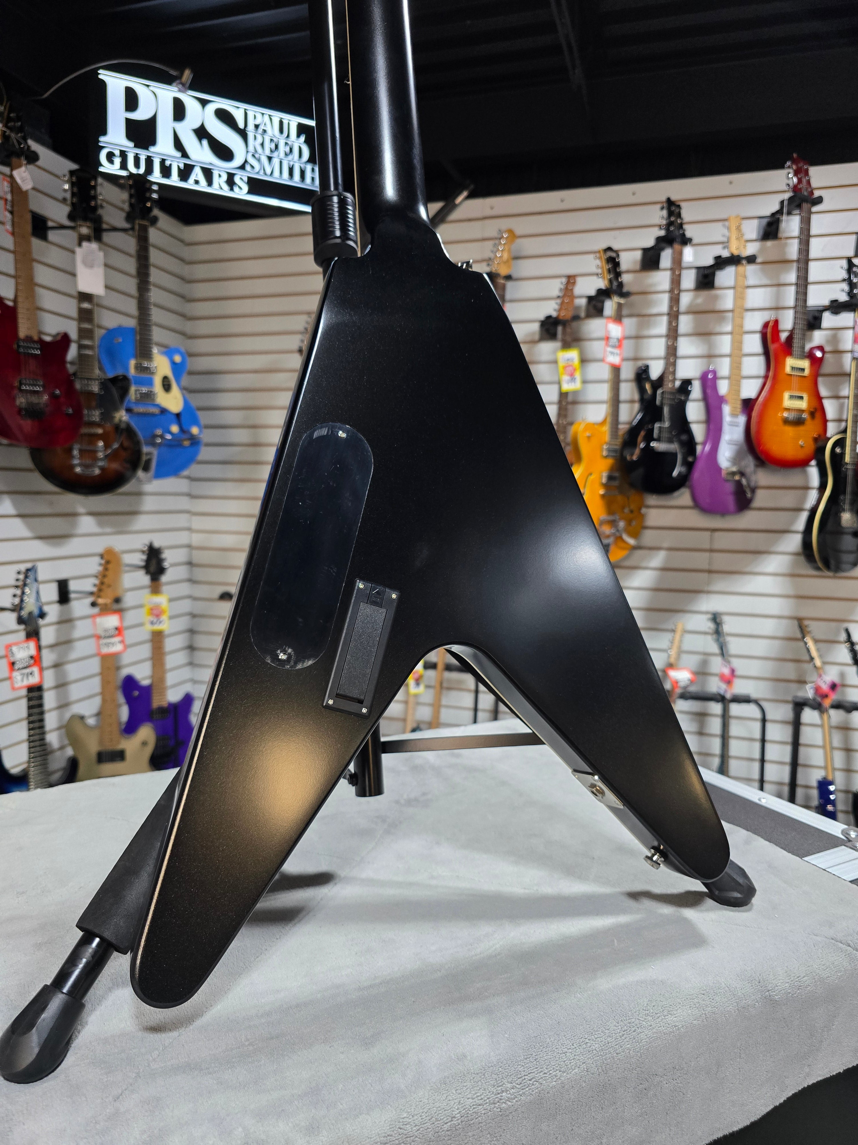 Epiphone Flying V Prophecy Electric Guitar - Aged Jet Black Metallic w/Gig Bag & PLEK*D #418