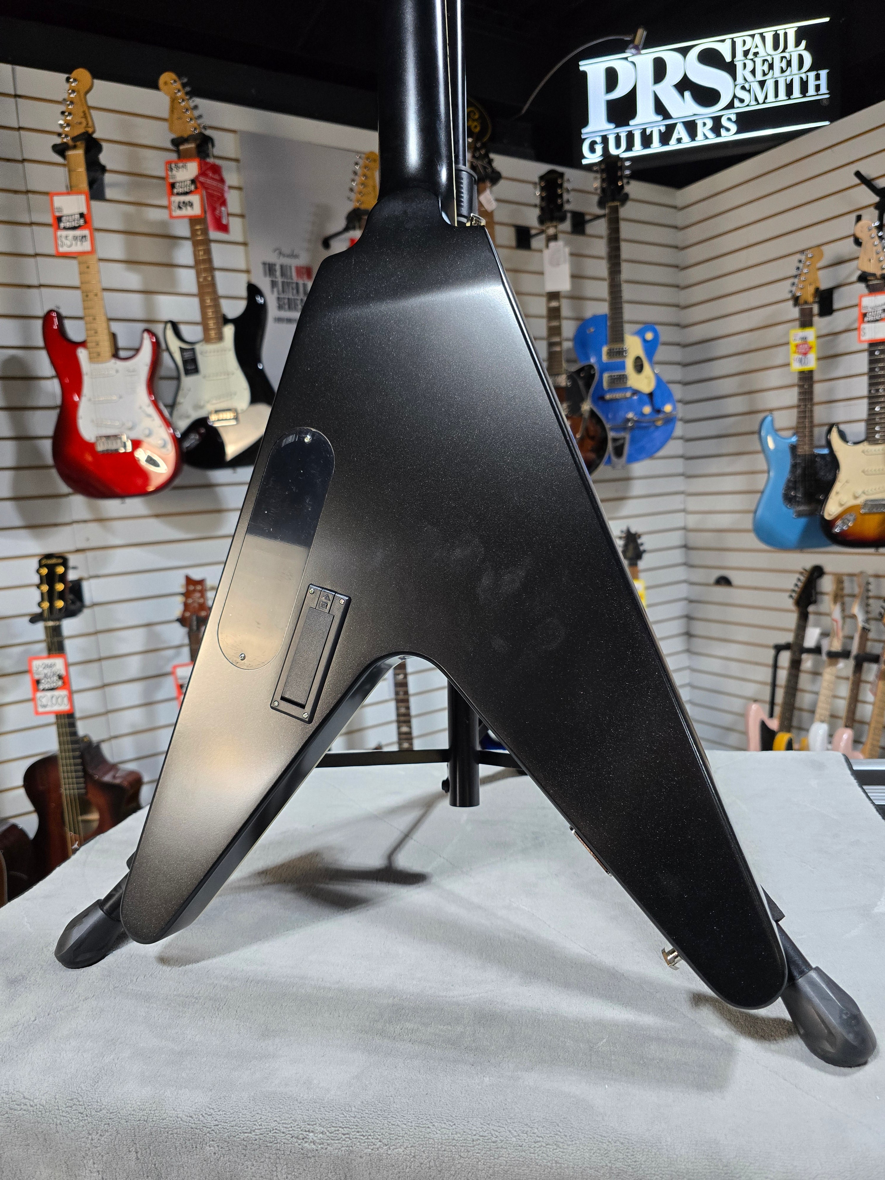Epiphone Flying V Prophecy Electric Guitar - Aged Jet Black Metallic w/Gig Bag & PLEK*D #418
