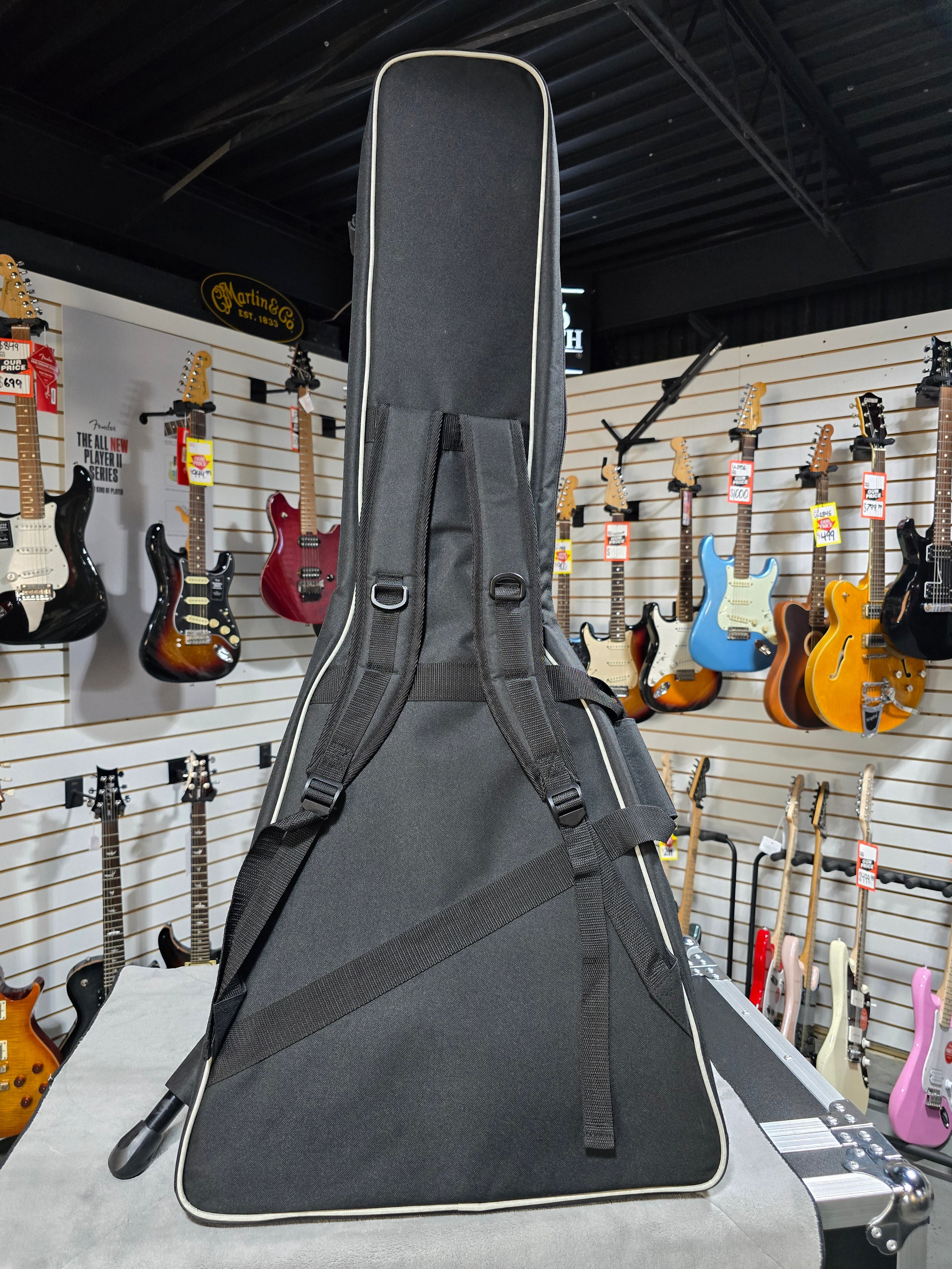 Epiphone Flying V Prophecy Electric Guitar - Aged Jet Black Metallic w/Gig Bag & PLEK*D #418