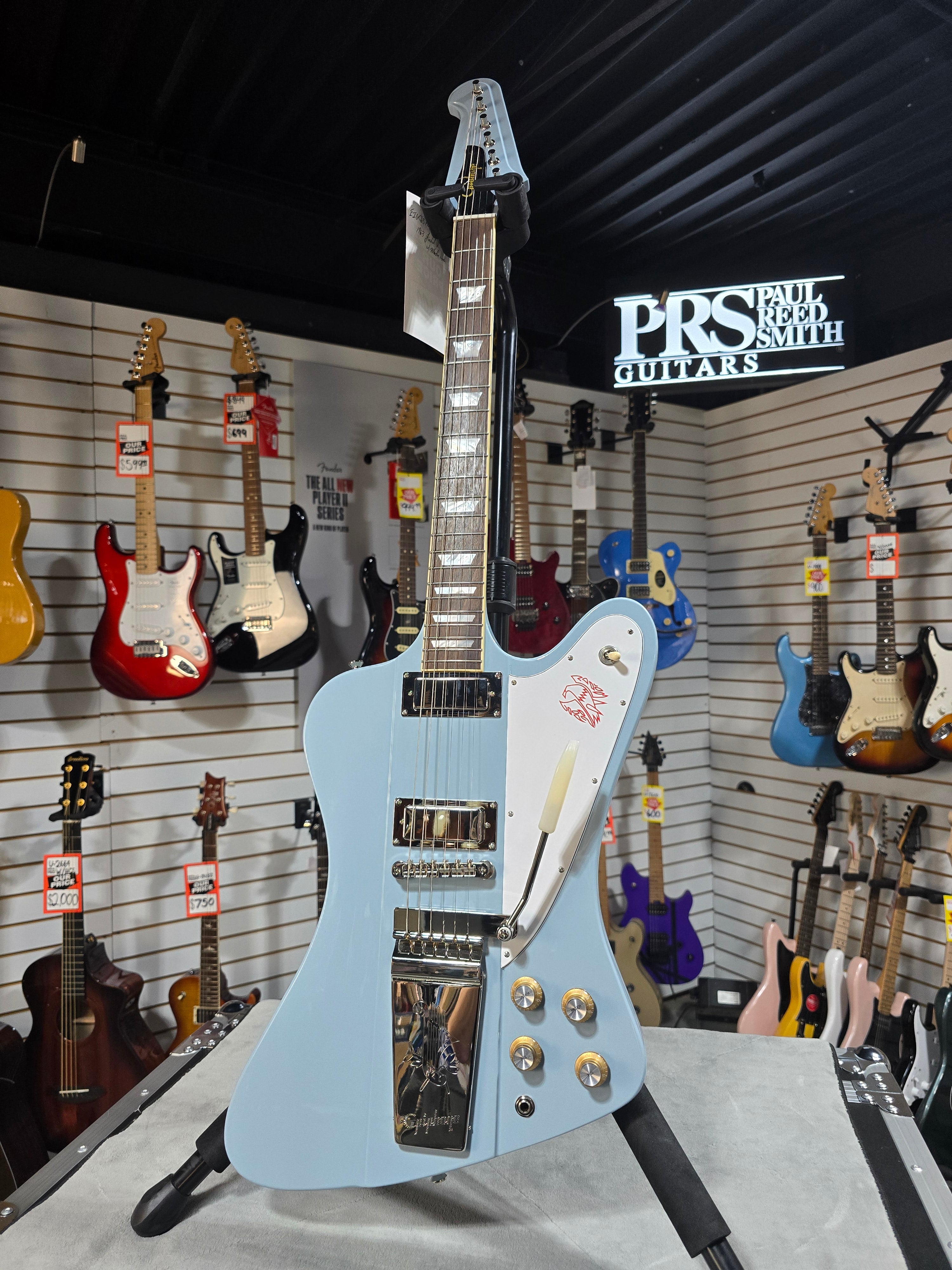 Epiphone 1963 Firebird V - Frost Blue w/ OHSC & PLEK*D #644