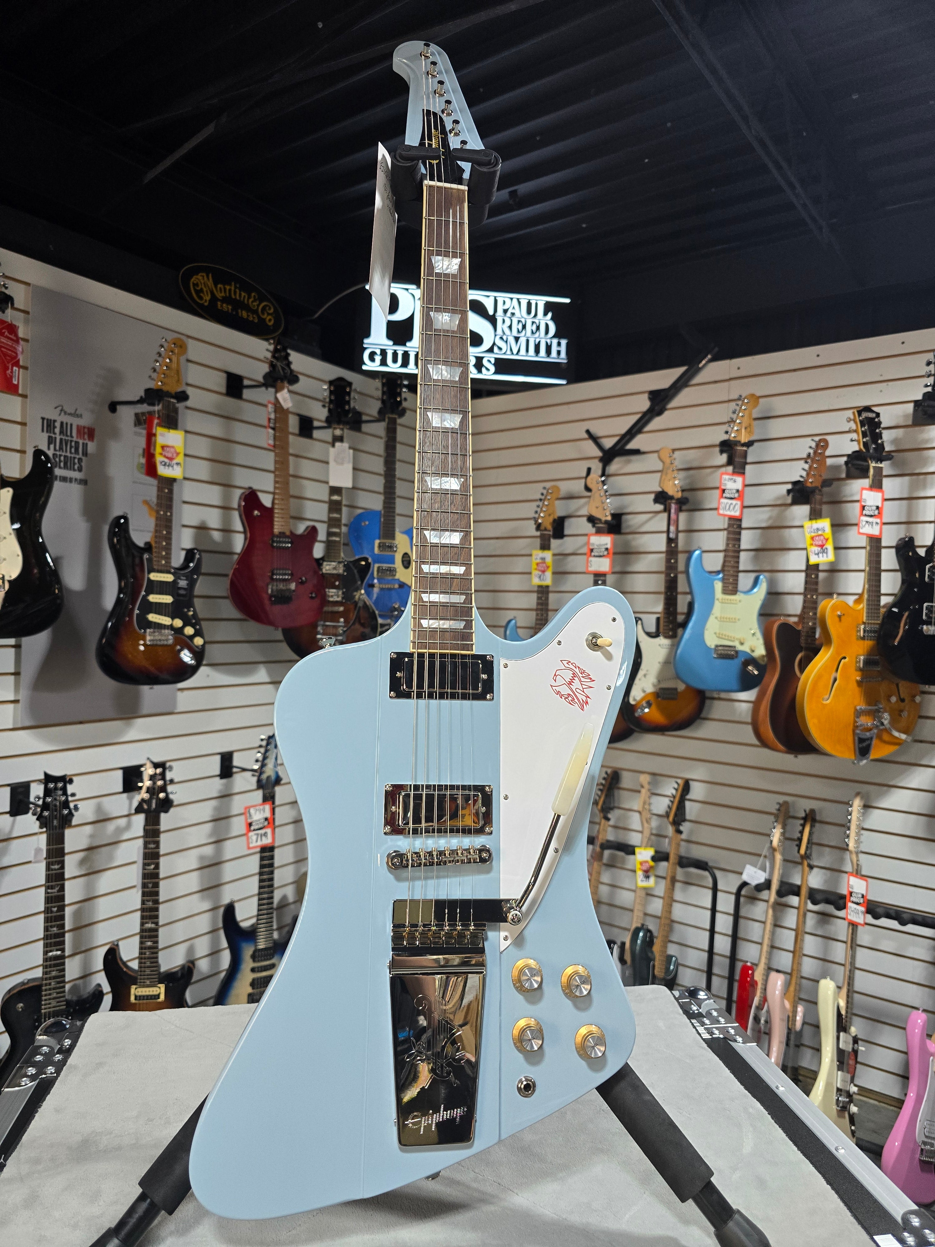 Epiphone 1963 Firebird V - Frost Blue w/ OHSC & PLEK*D #644
