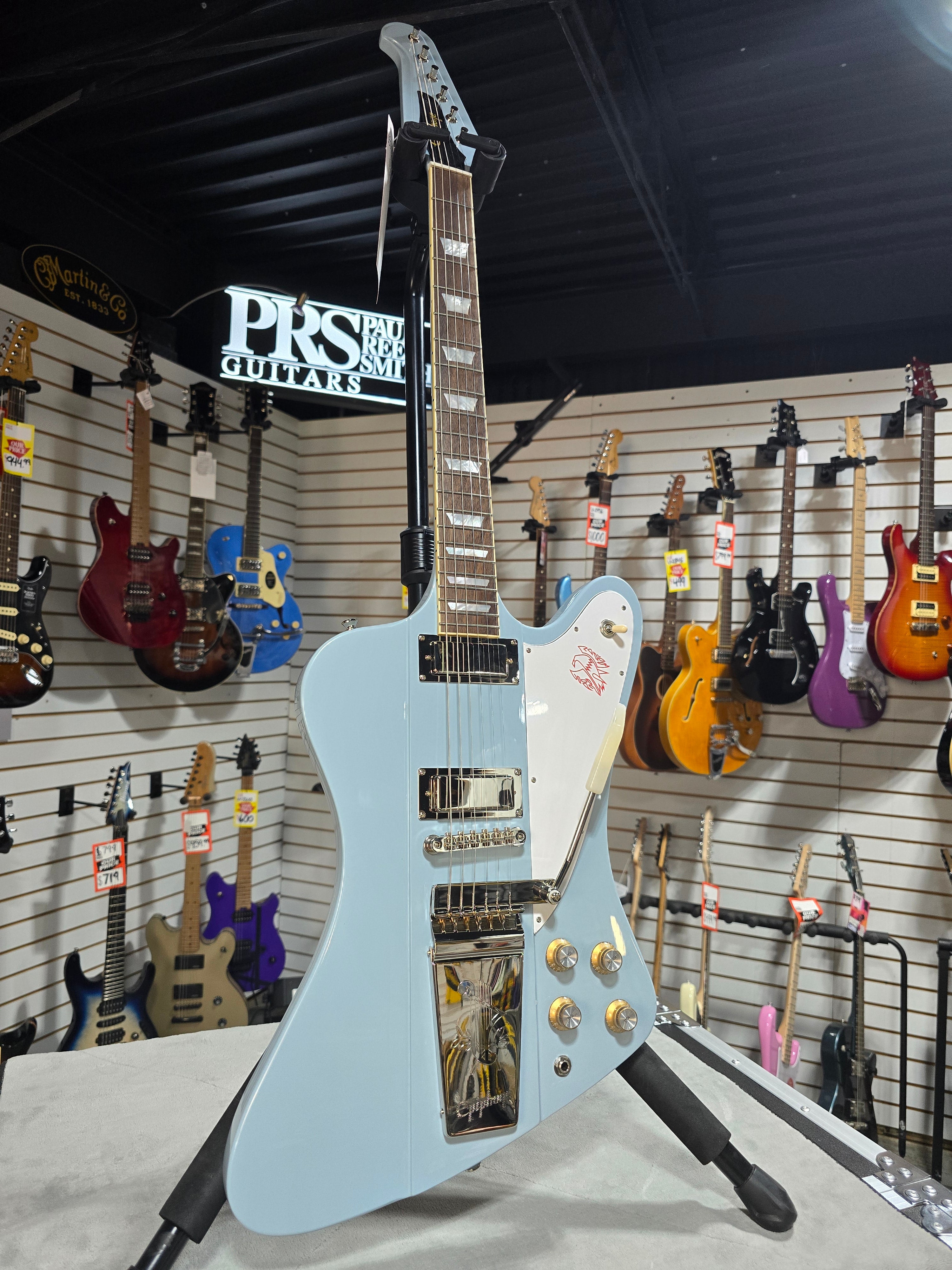 Epiphone 1963 Firebird V - Frost Blue w/ OHSC & PLEK*D #644
