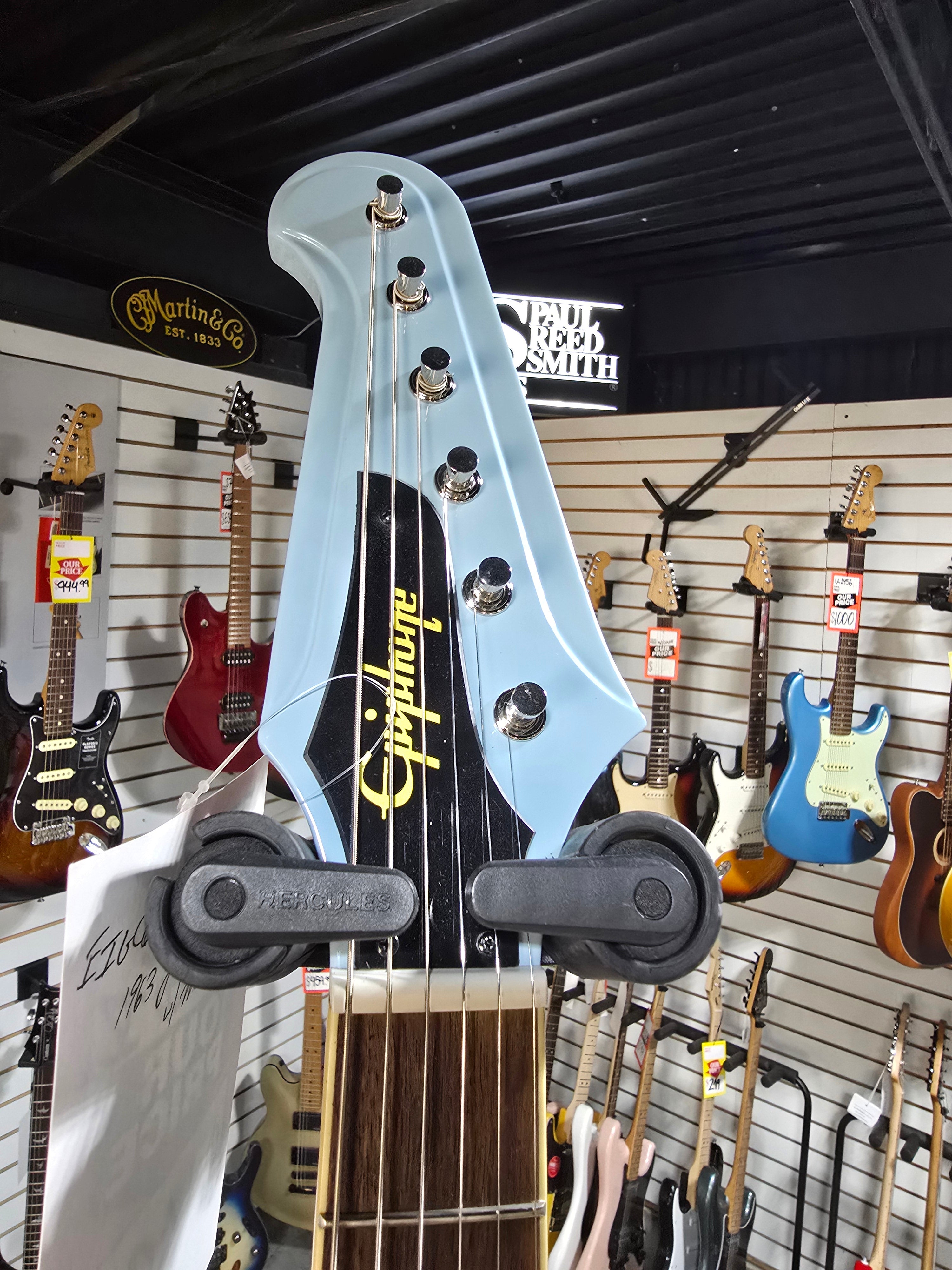 Epiphone 1963 Firebird V - Frost Blue w/ OHSC & PLEK*D #644