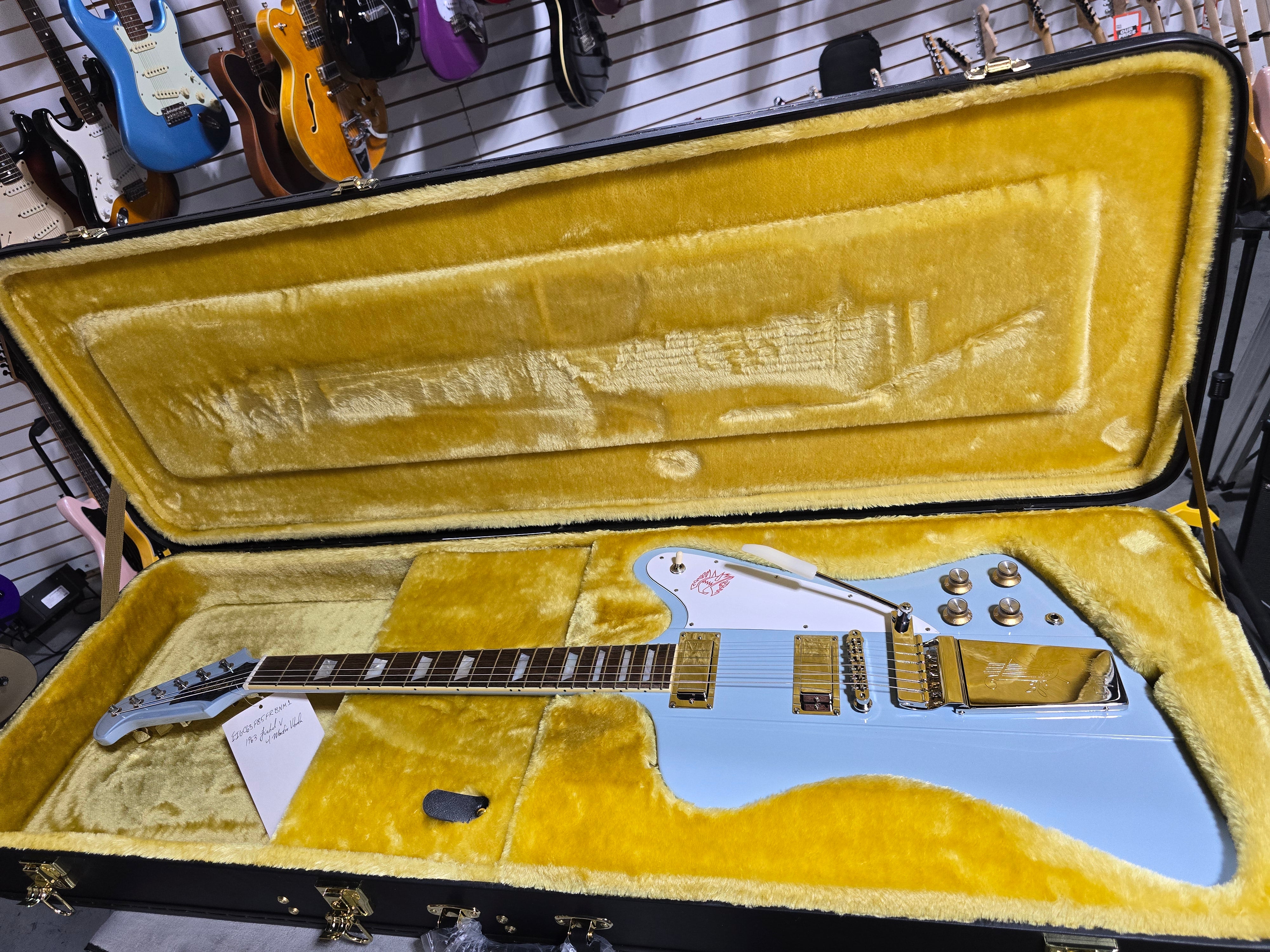 Epiphone 1963 Firebird V - Frost Blue w/ OHSC & PLEK*D #644