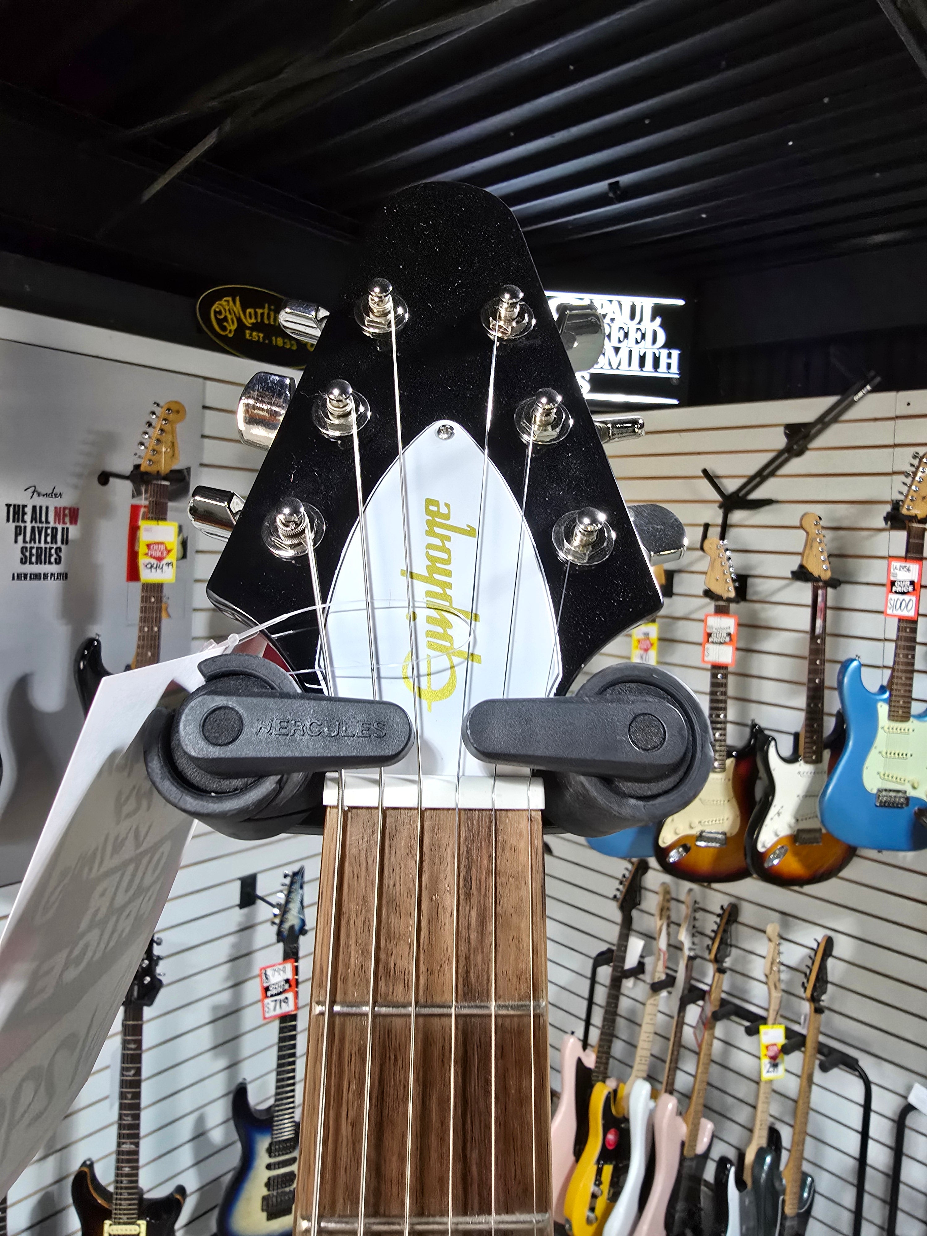 Epiphone Kirk Hammett 1979 Flying V - Ebony W/ OHSC & PLEK*D #902