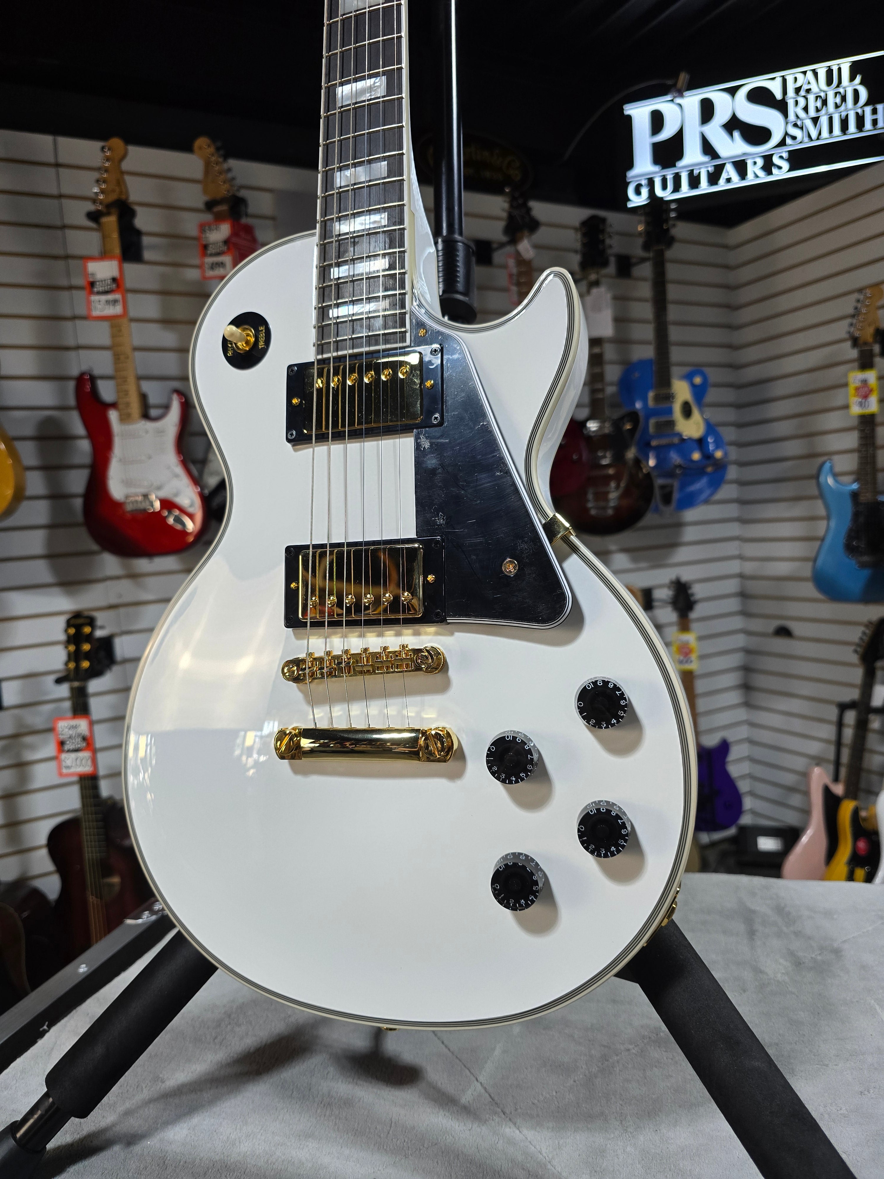 Epiphone Les Paul Custom Electric Guitar - Alpine White W/ OHSC & PLEK*D #288